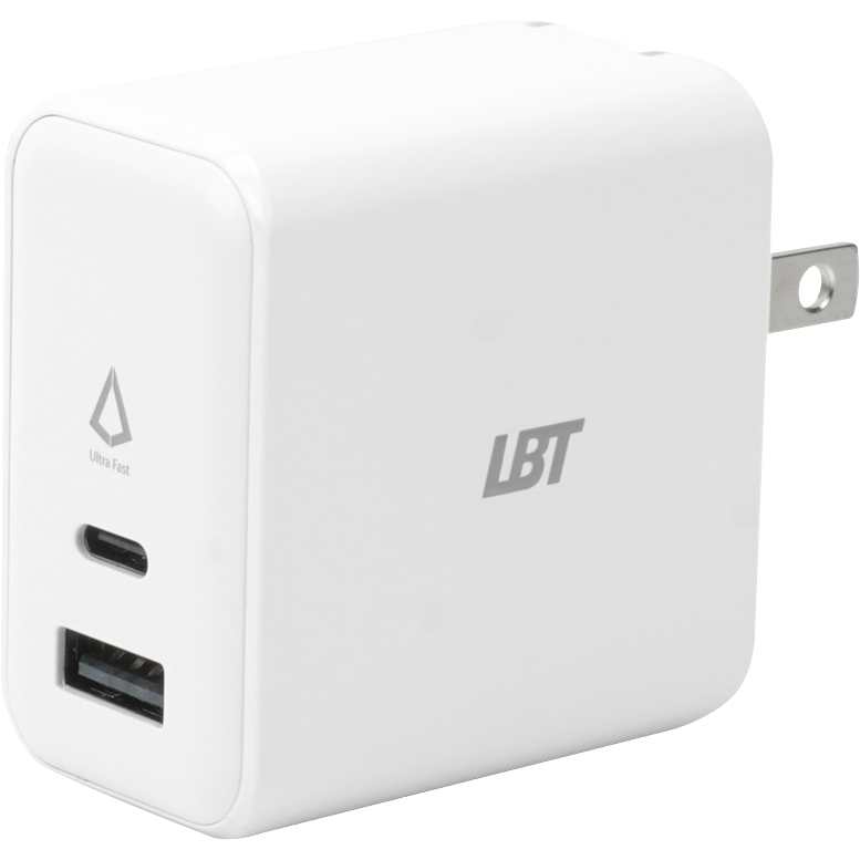 LBT Dual Port Wall Charger -65W | White