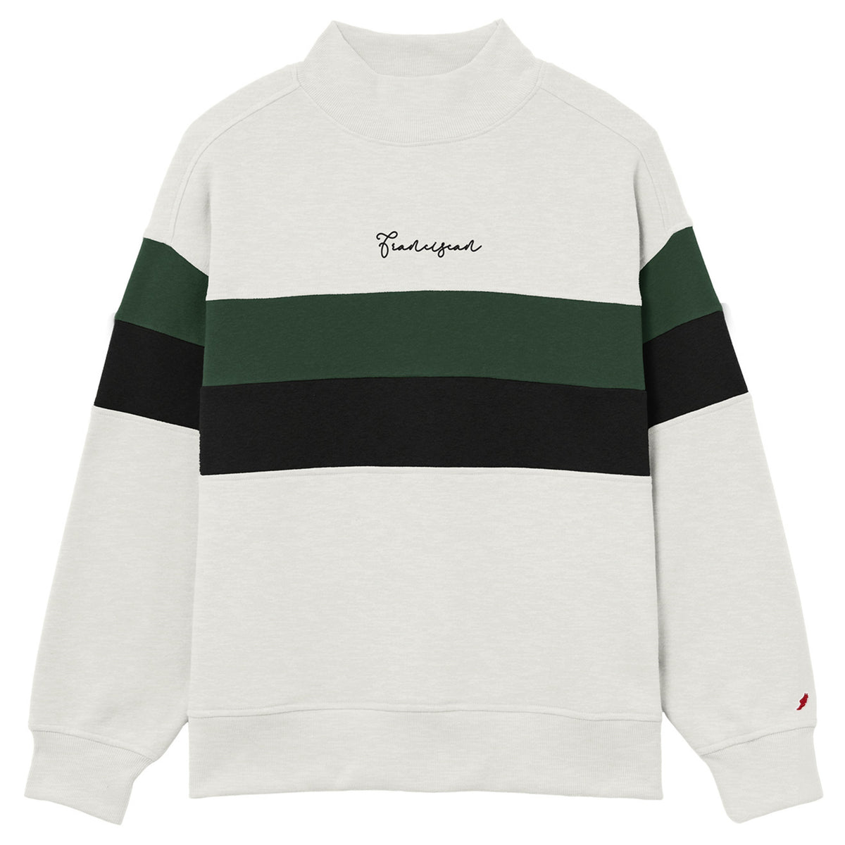 Game Day Striped Diana Mock Neck | Oatmeal Heather