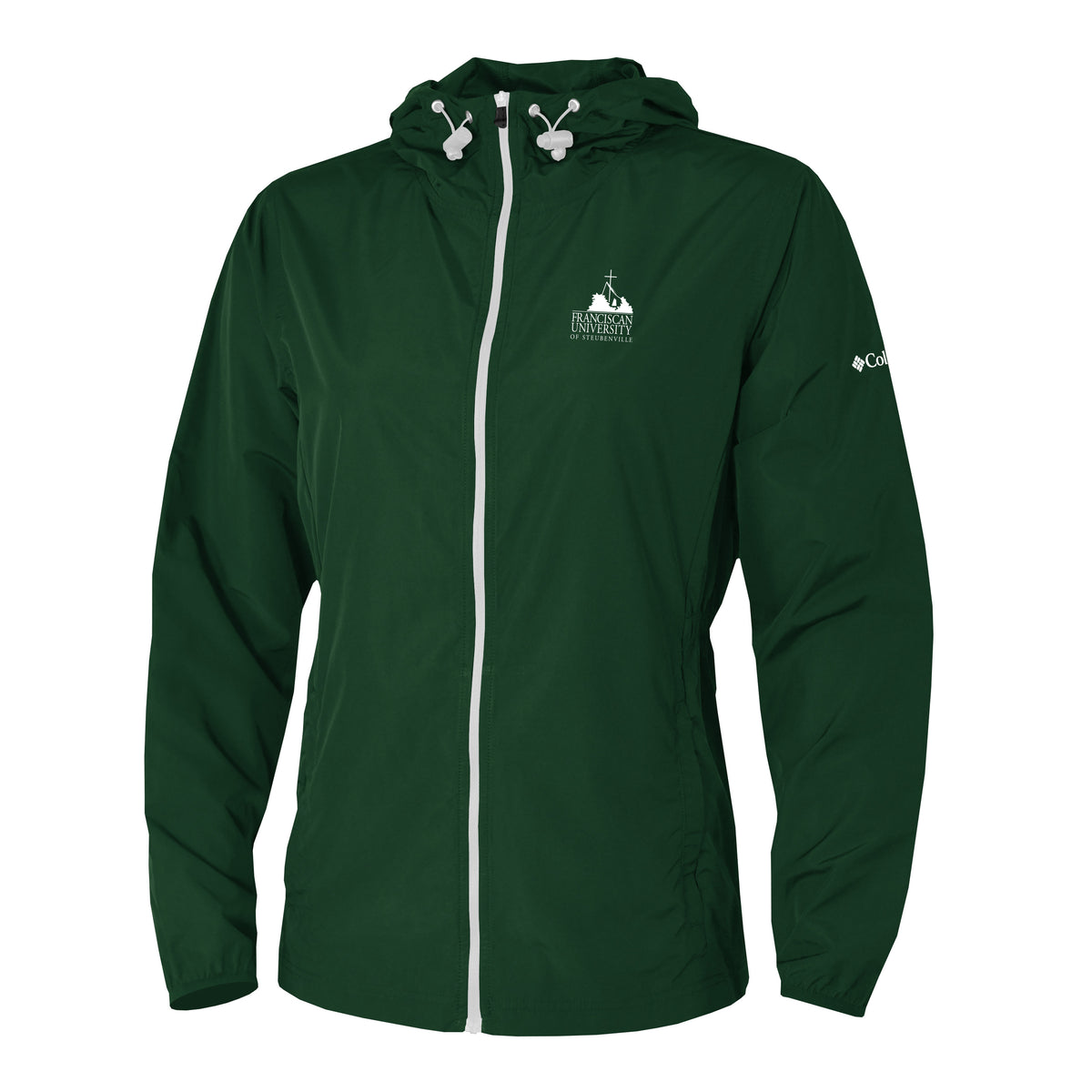 Ladies Prodigy Full Zip Windbreaker | Forest / White