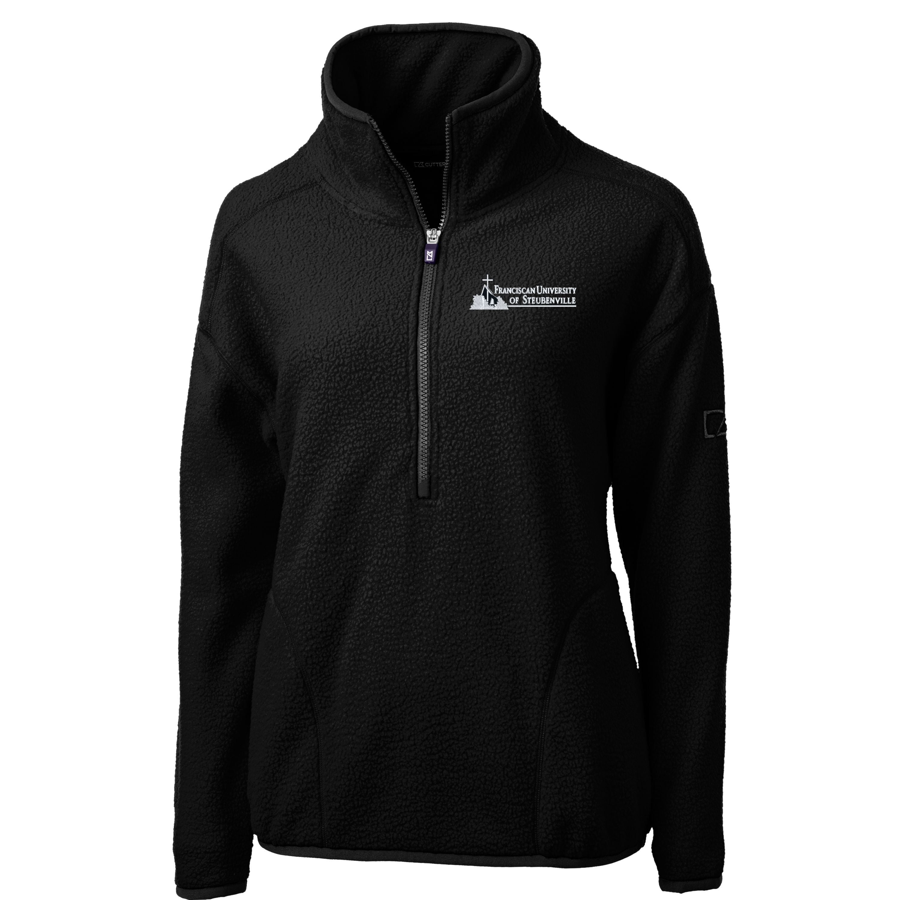 Cascade Eco Sherpa Womens Fleece Pullover Jacket | Black