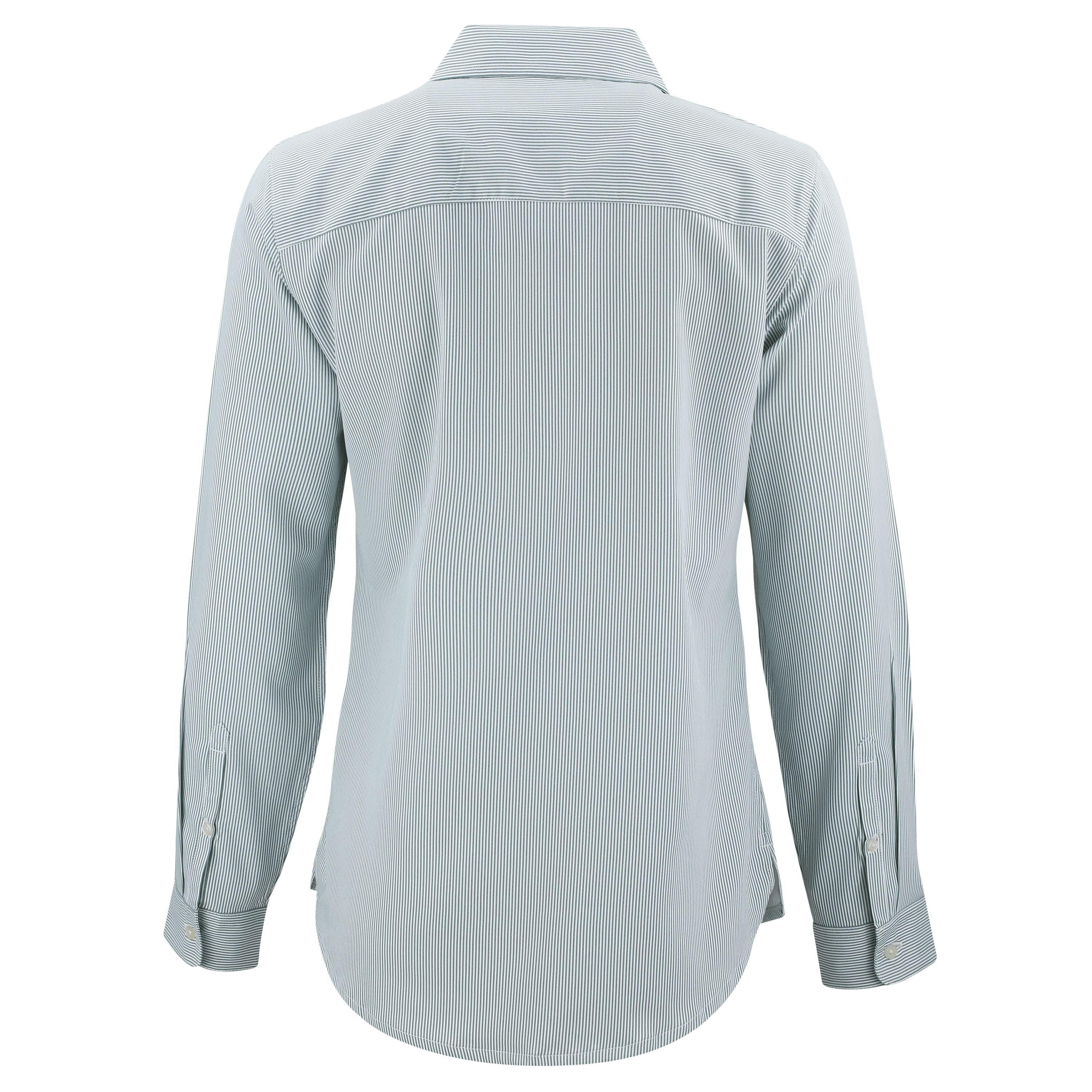 Skyline Eco Pinstripe Womens Long Sleeve Dress Shirt | Hunter/White