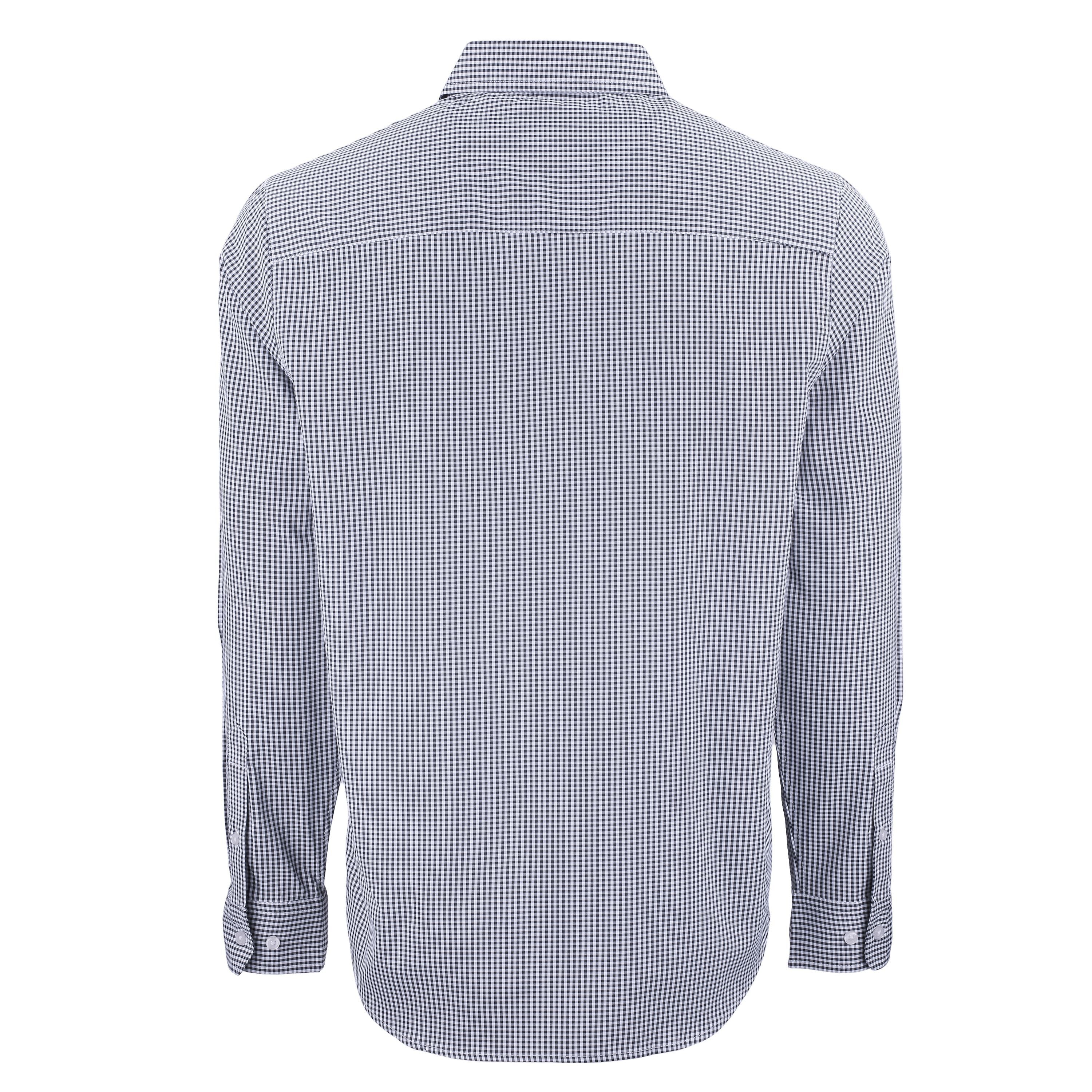 Skyline Eco Gingham Mens Long Sleeve Dress Shirt | Hunter/White