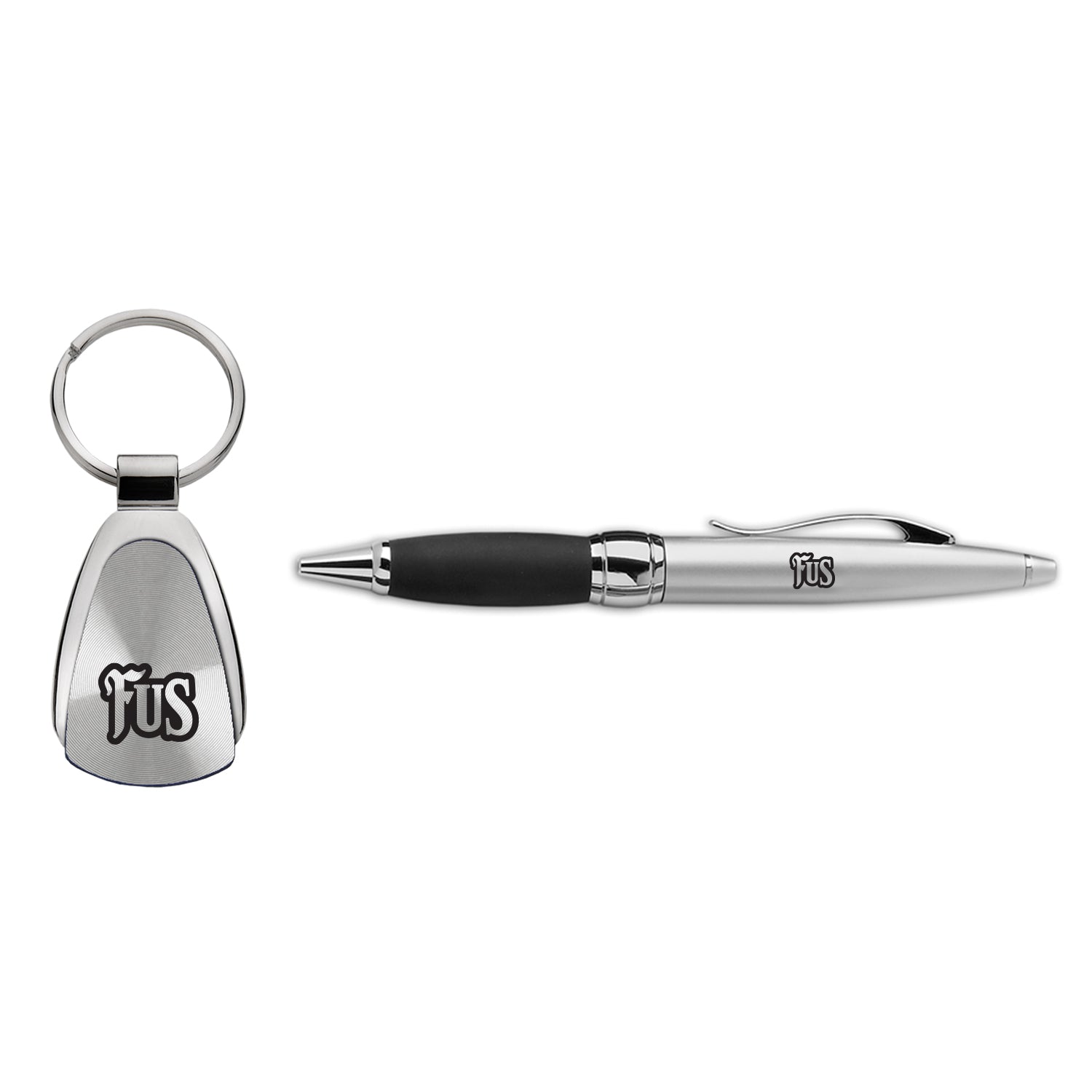 2 Piece Pen and Key Chain Gift Set | Silver