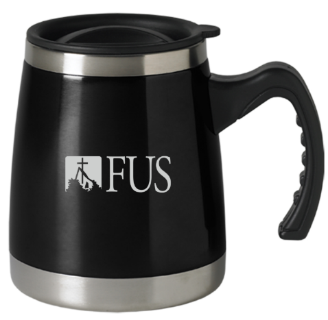 16 Oz. Stainless Steel Travel Mug w/ Handle | Black