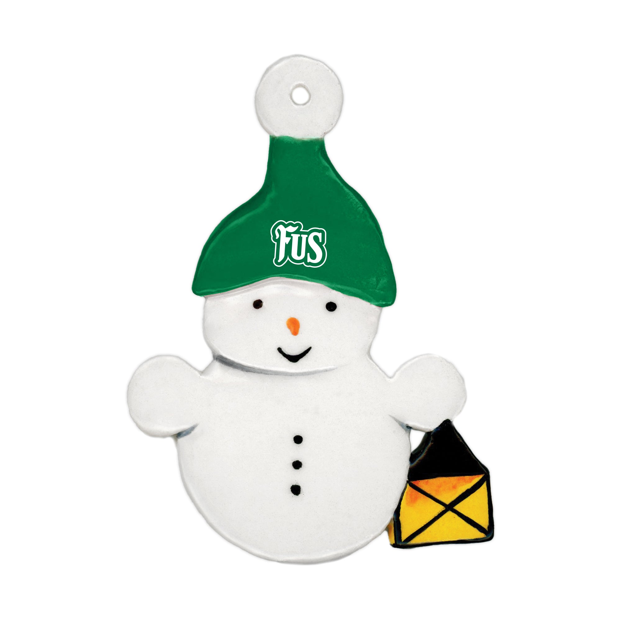 Night Watch Snowman Ornament | Green