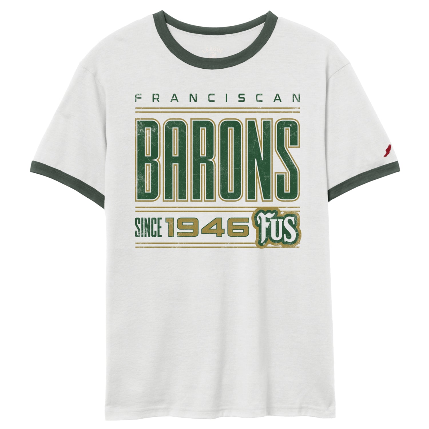 Victory Falls Unisex Ringer | Canvas and Dark Green