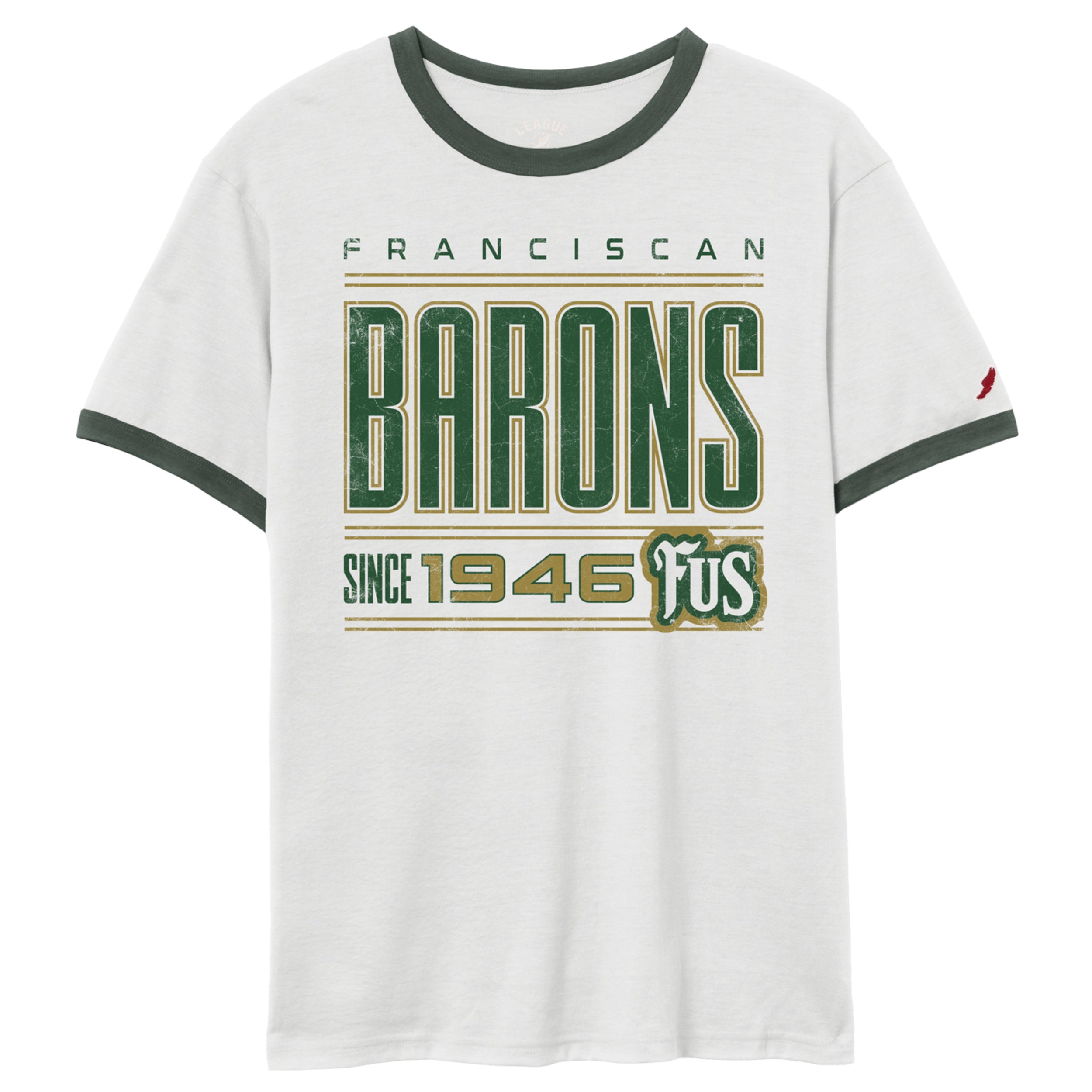 Victory Falls Unisex Ringer | Canvas and Dark Green