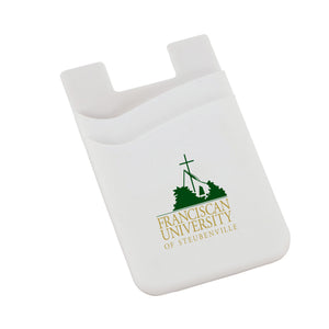 Silicone Phone Wallet, White w/ Chapel Logo