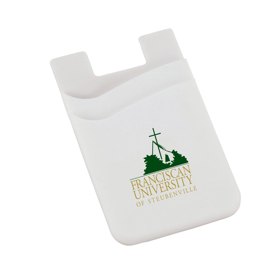 Silicone Phone Wallet, White w/ Chapel Logo