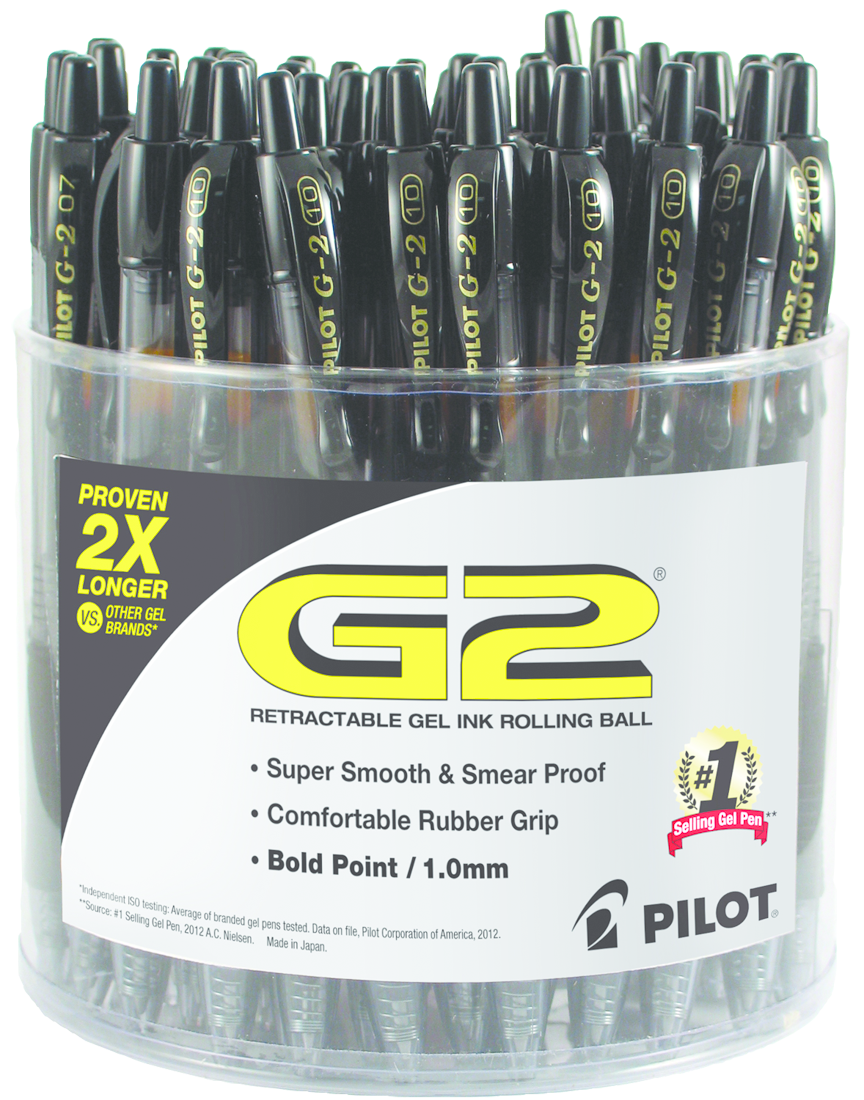 Pilot G2 Retractable Gel Pen Display-Blk