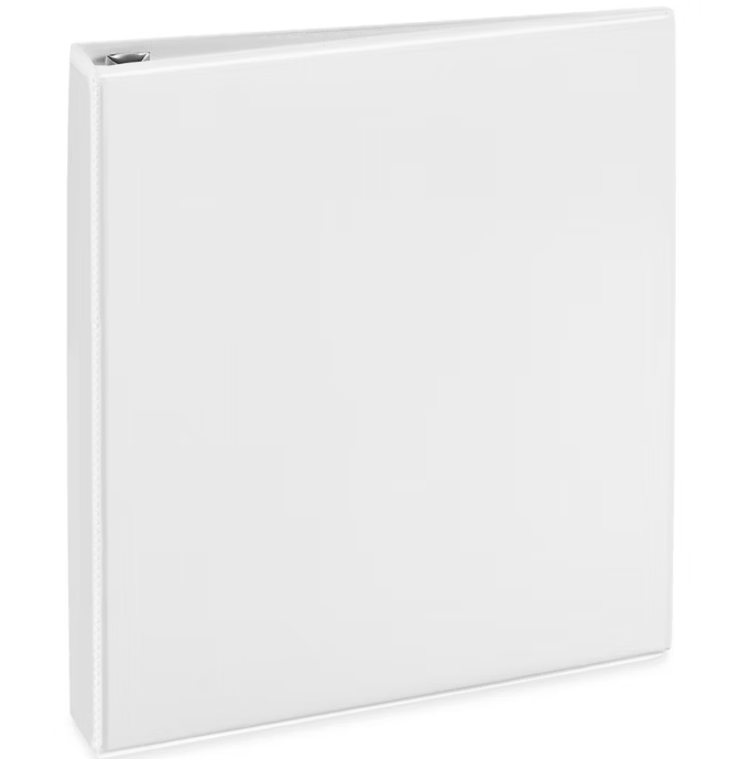 1 Inch Round View Binder | White