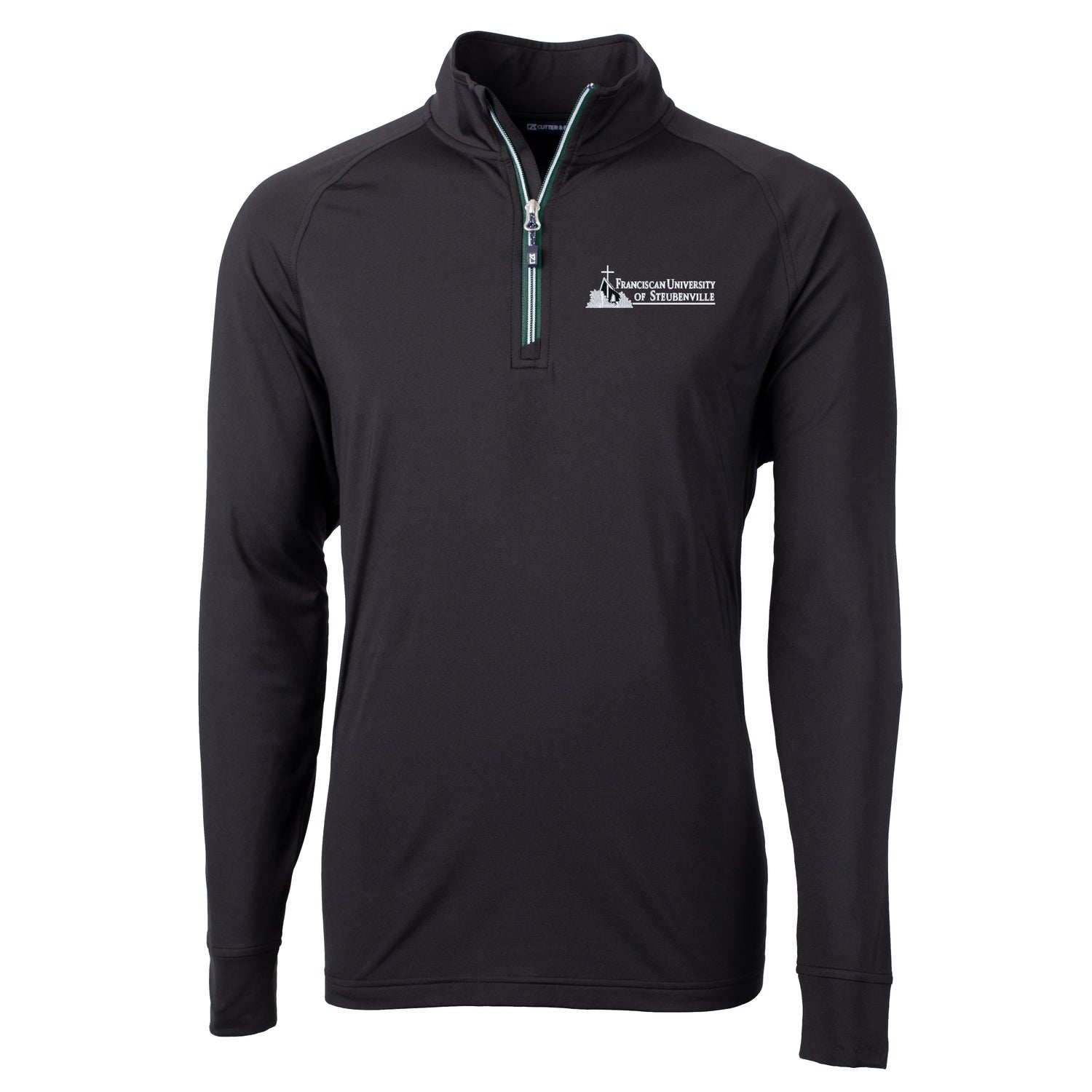 Adapt Eco Knit Stretch Recycled Mens Big &amp; Tall Quarter Zip Pullover | Black/Hunter