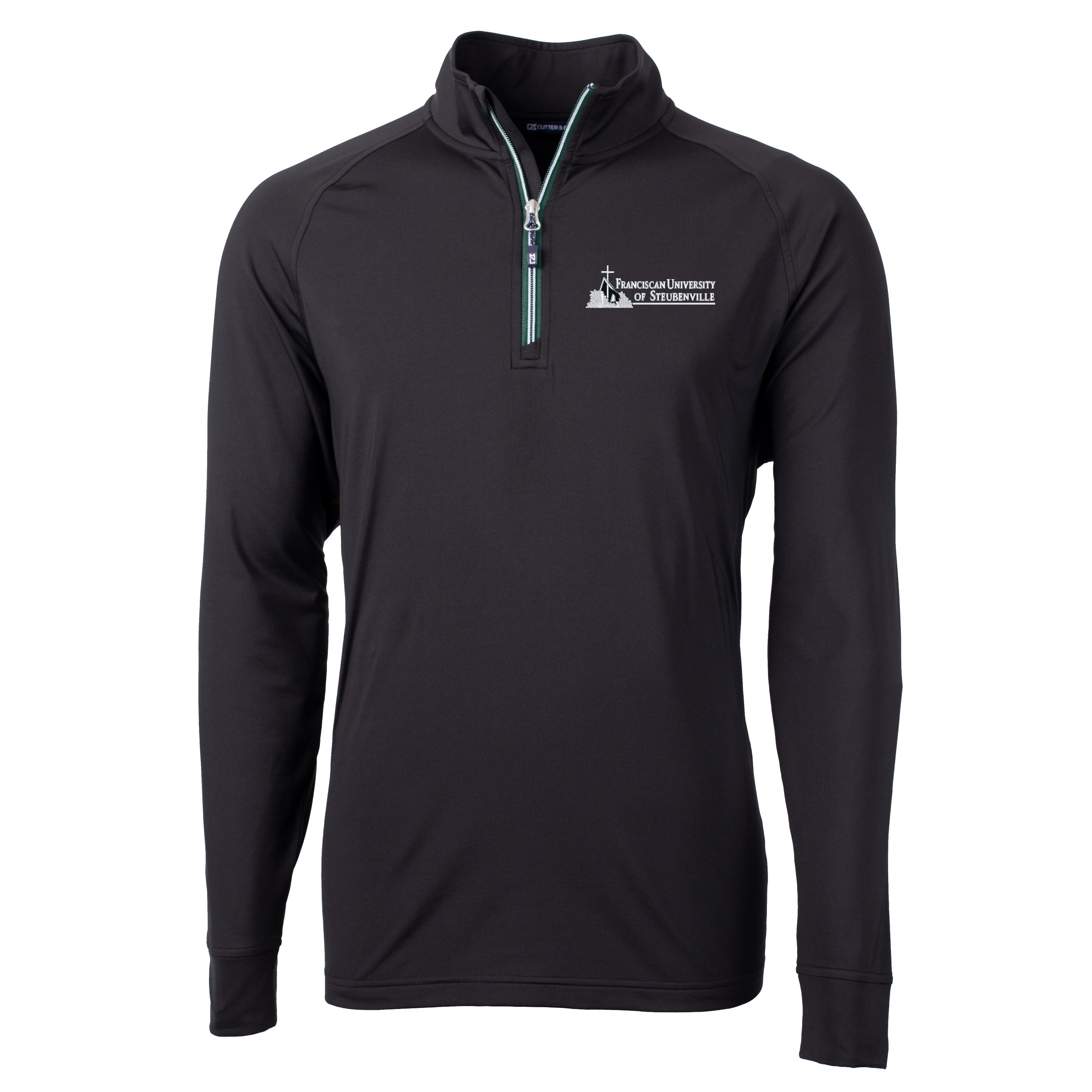 Adapt Eco Knit Stretch Recycled Mens Big &amp; Tall Quarter Zip Pullover | Black/Hunter
