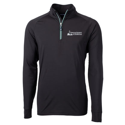 Adapt Eco Knit Stretch Recycled Mens Big &amp; Tall Quarter Zip Pullover | Black/Hunter