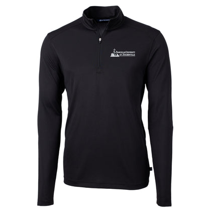 Virtue Eco Pique Recycled Quarter Zip Mens Big &amp; Tall Pullover | Black
