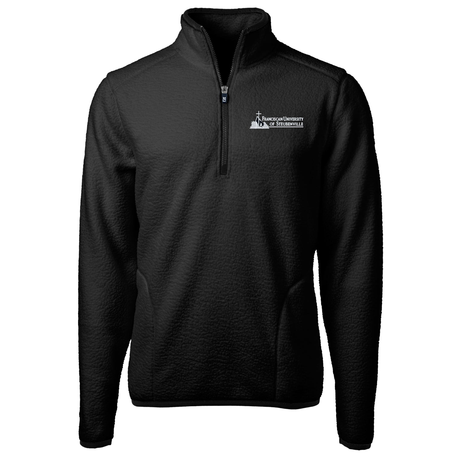 Cascade Eco Sherpa Fleece Mens Big &amp; Tall Quarter Zip Jacket | Black