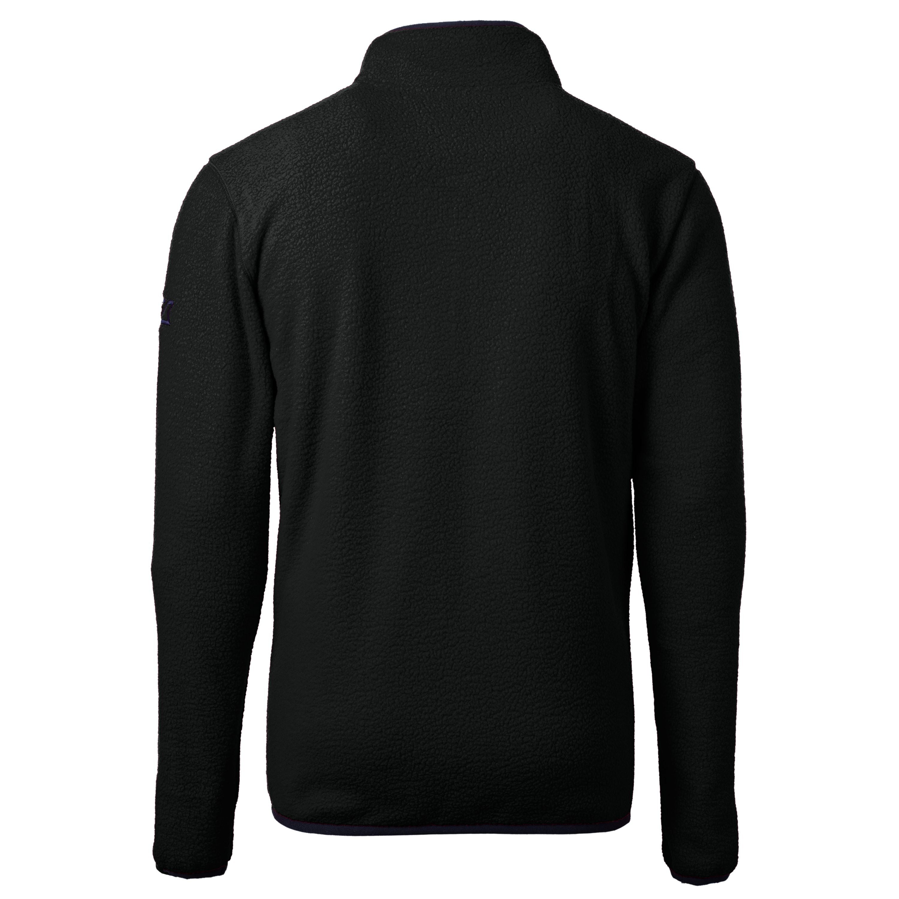 Cascade Eco Sherpa Fleece Mens Big &amp; Tall Quarter Zip Jacket | Black