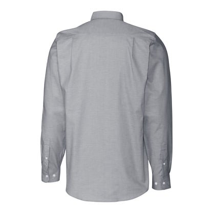 Stretch Oxford Mens Big &amp; Tall Long Sleeve Dress Shirt | Black/White