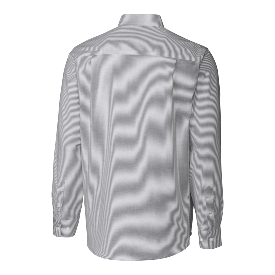 Stretch Oxford Stripe Mens Big &amp; Tall Long Sleeve Dress Shirt | Charcoal
