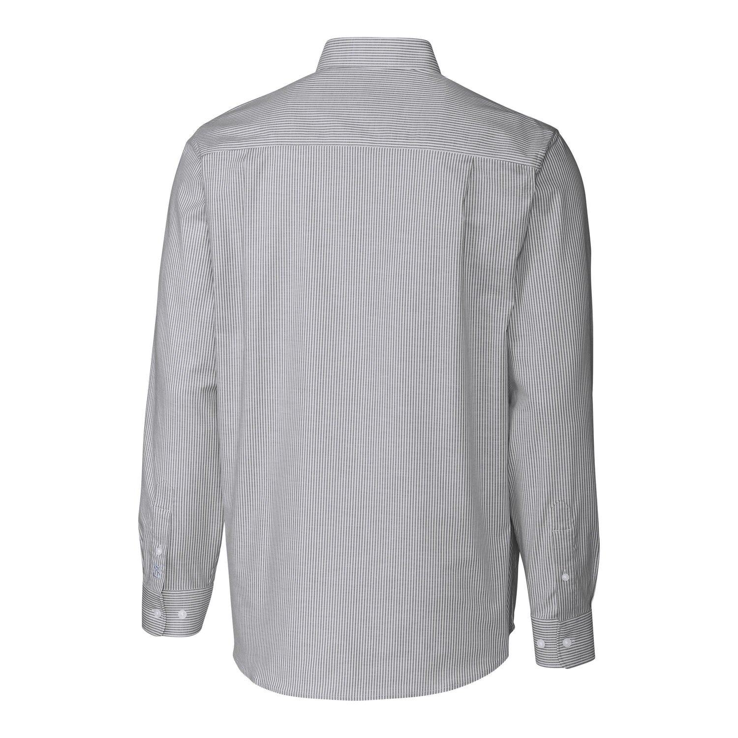 Stretch Oxford Stripe Mens Big &amp; Tall Long Sleeve Dress Shirt | Charcoal