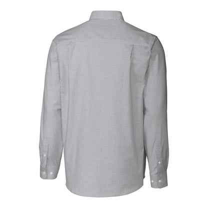 Stretch Oxford Stripe Mens Big &amp; Tall Long Sleeve Dress Shirt | Charcoal