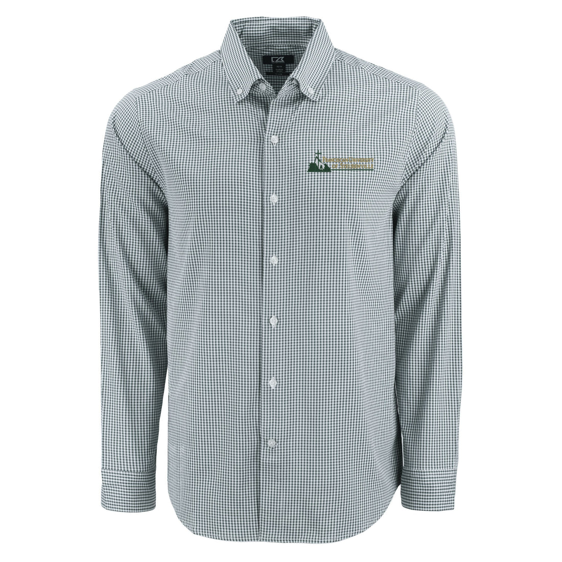 Skyline Eco Gingham Big &amp; Tall Long Sleeve Dress Shirt | Hunter/White