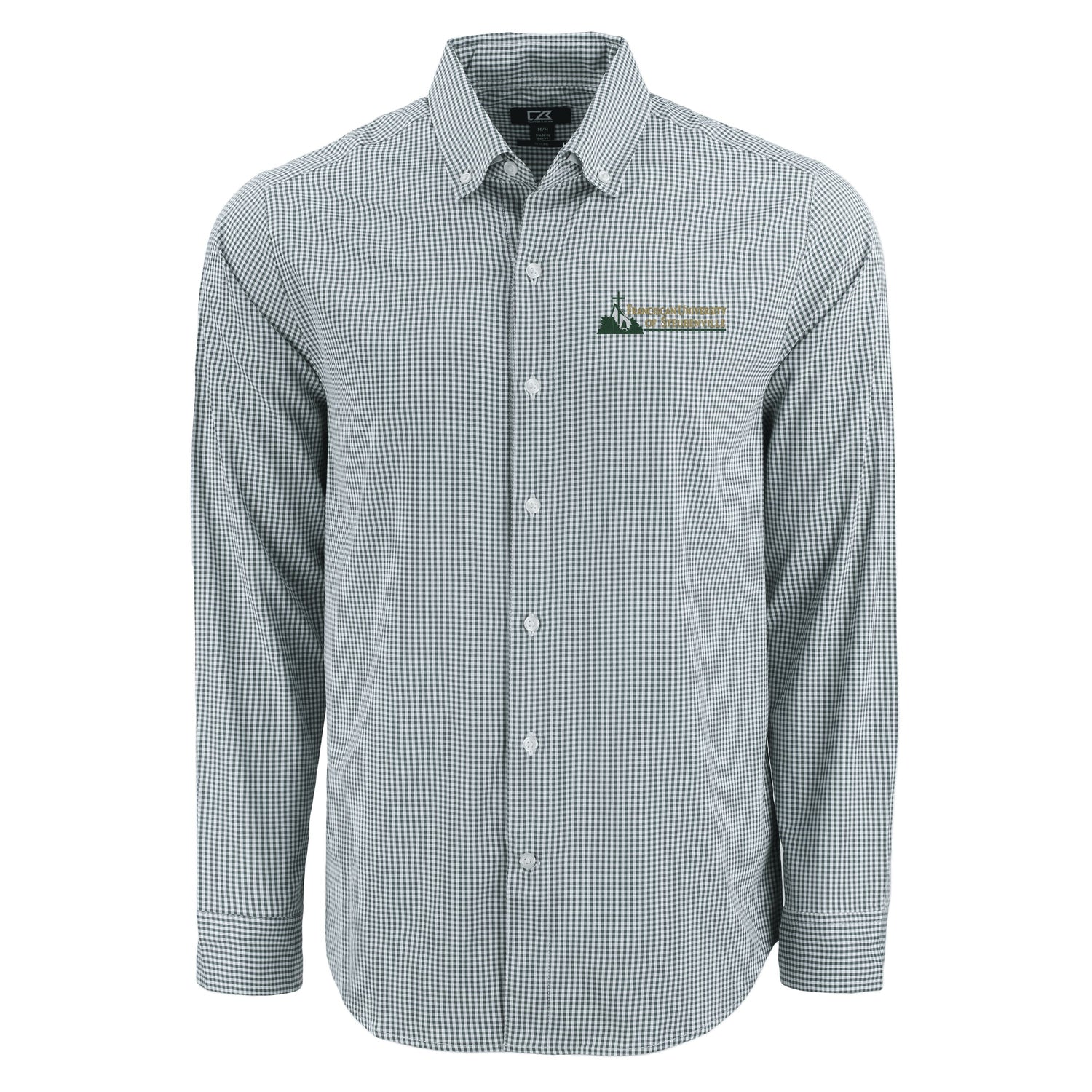 Skyline Eco Gingham Big &amp; Tall Long Sleeve Dress Shirt | Hunter/White