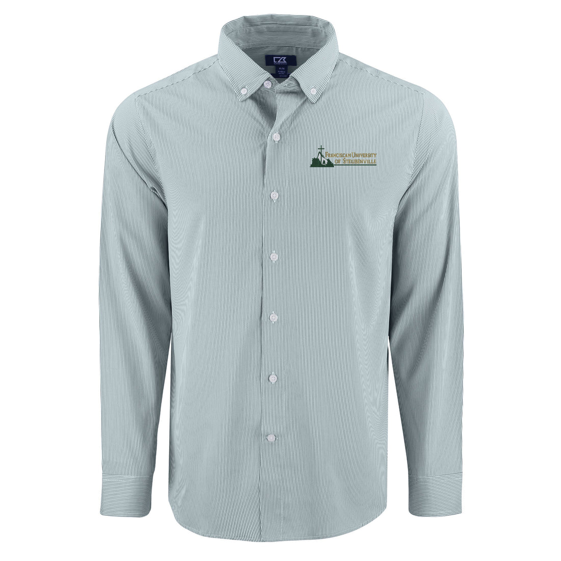 Skyline Eco Pinstripe Big &amp; Tall Long Sleeve Dress Shirt | Hunter/White