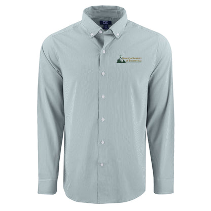 Skyline Eco Pinstripe Big &amp; Tall Long Sleeve Dress Shirt | Hunter/White