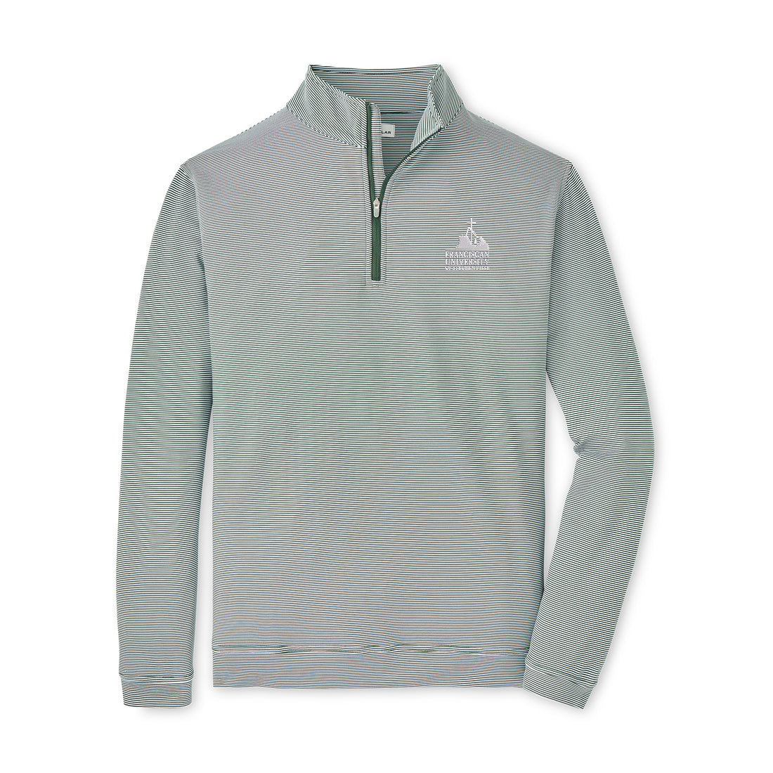 Perth Sugar Stripe Performance 1/4 Zip | Forest