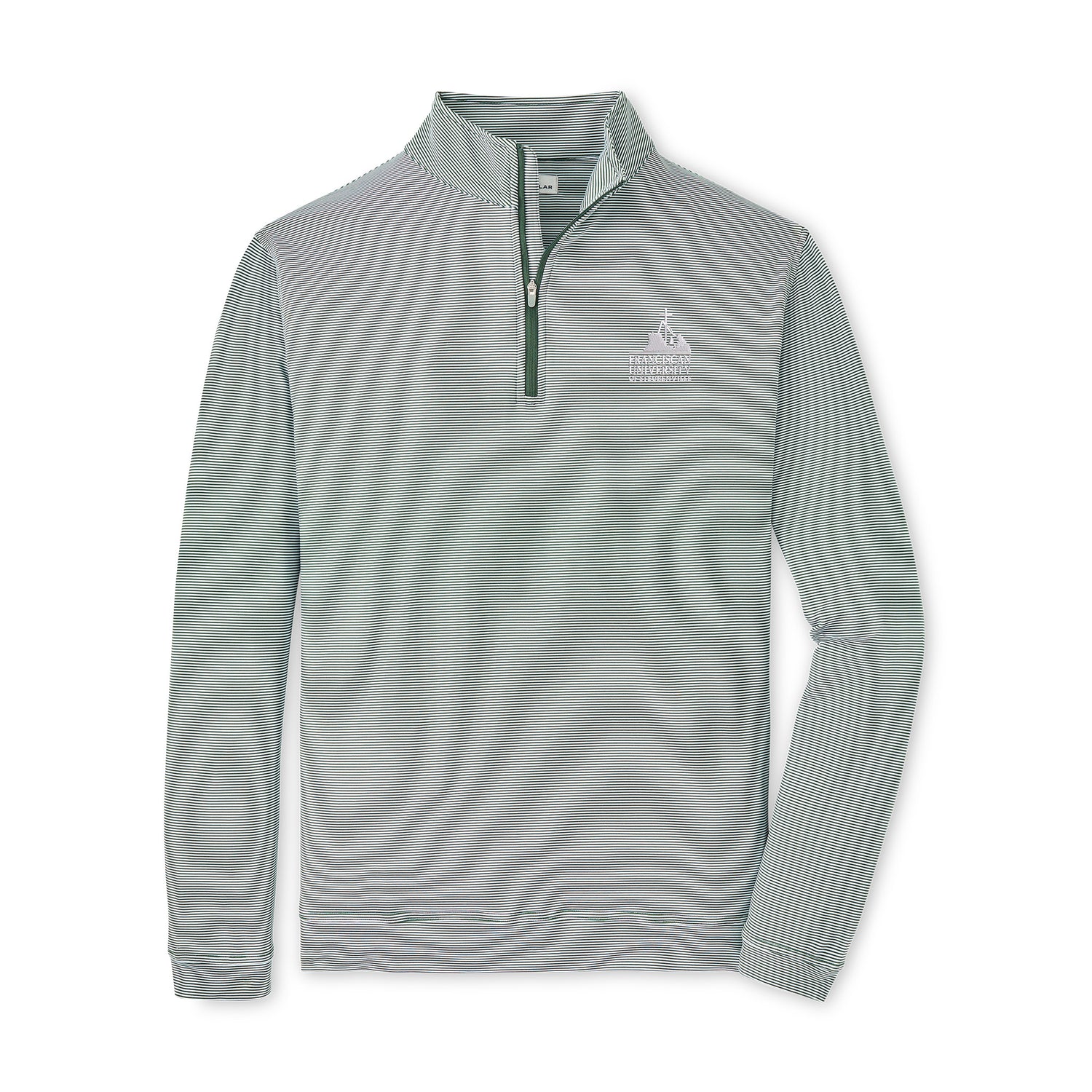 Perth Sugar Stripe Performance 1/4 Zip | Forest