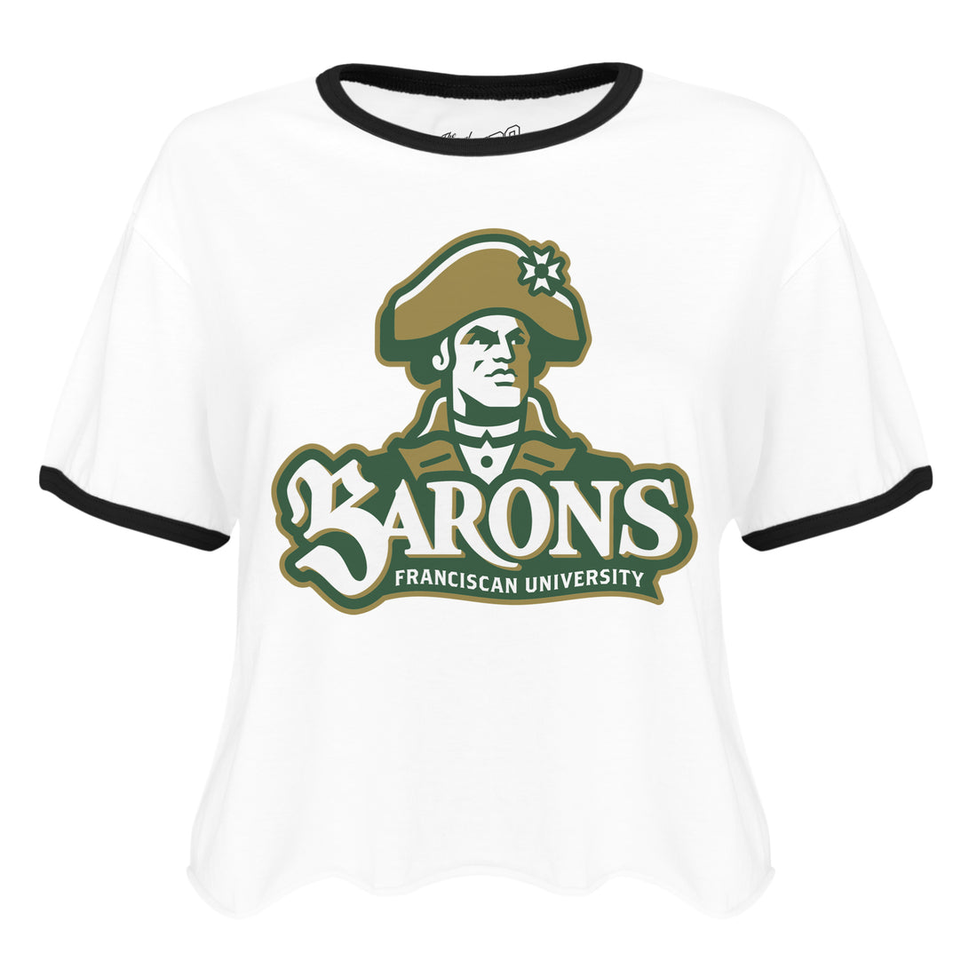 Ladies Cutoff Ringer Tee | White