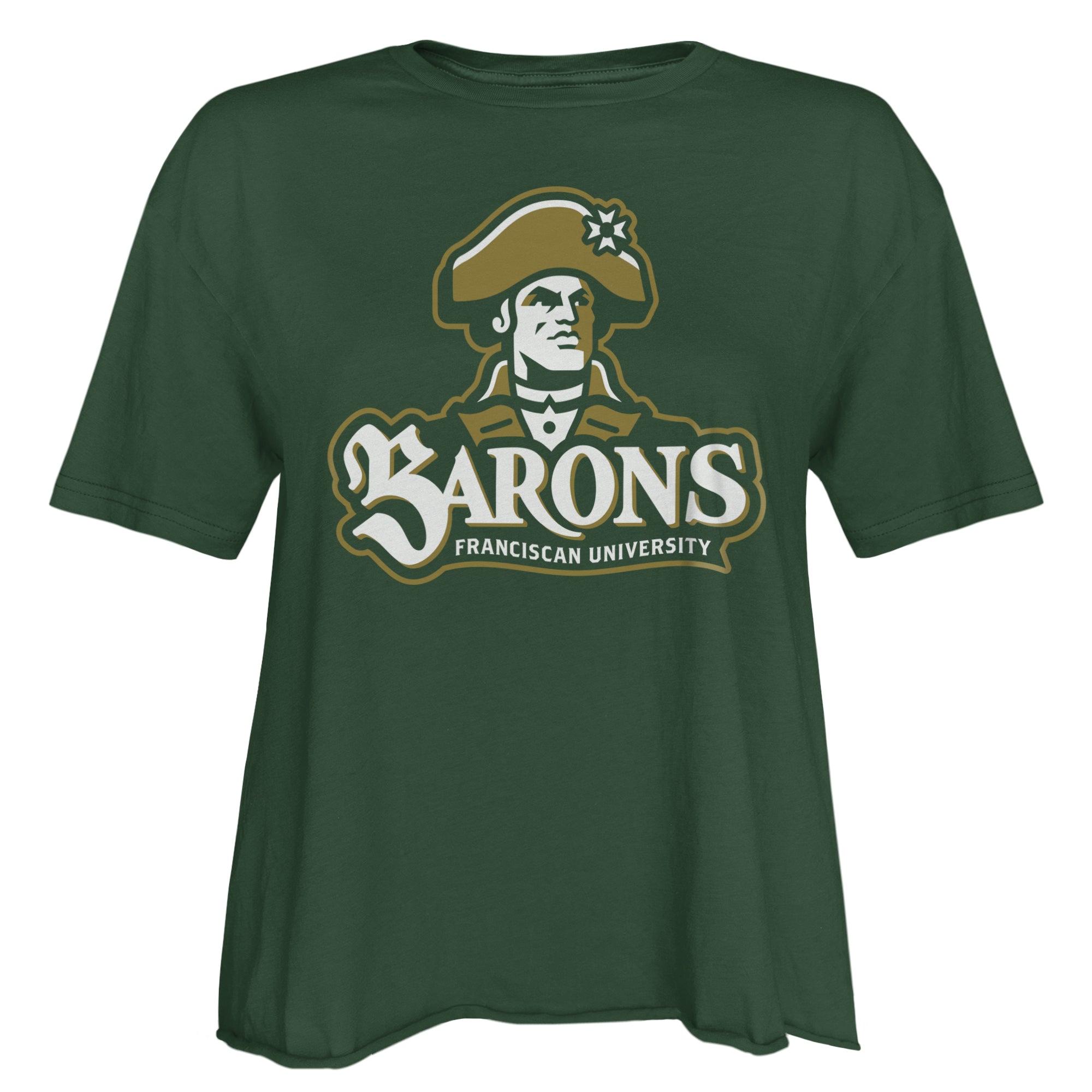 Ladies Short Sleeve Cutoff Cotton Tee | Forest