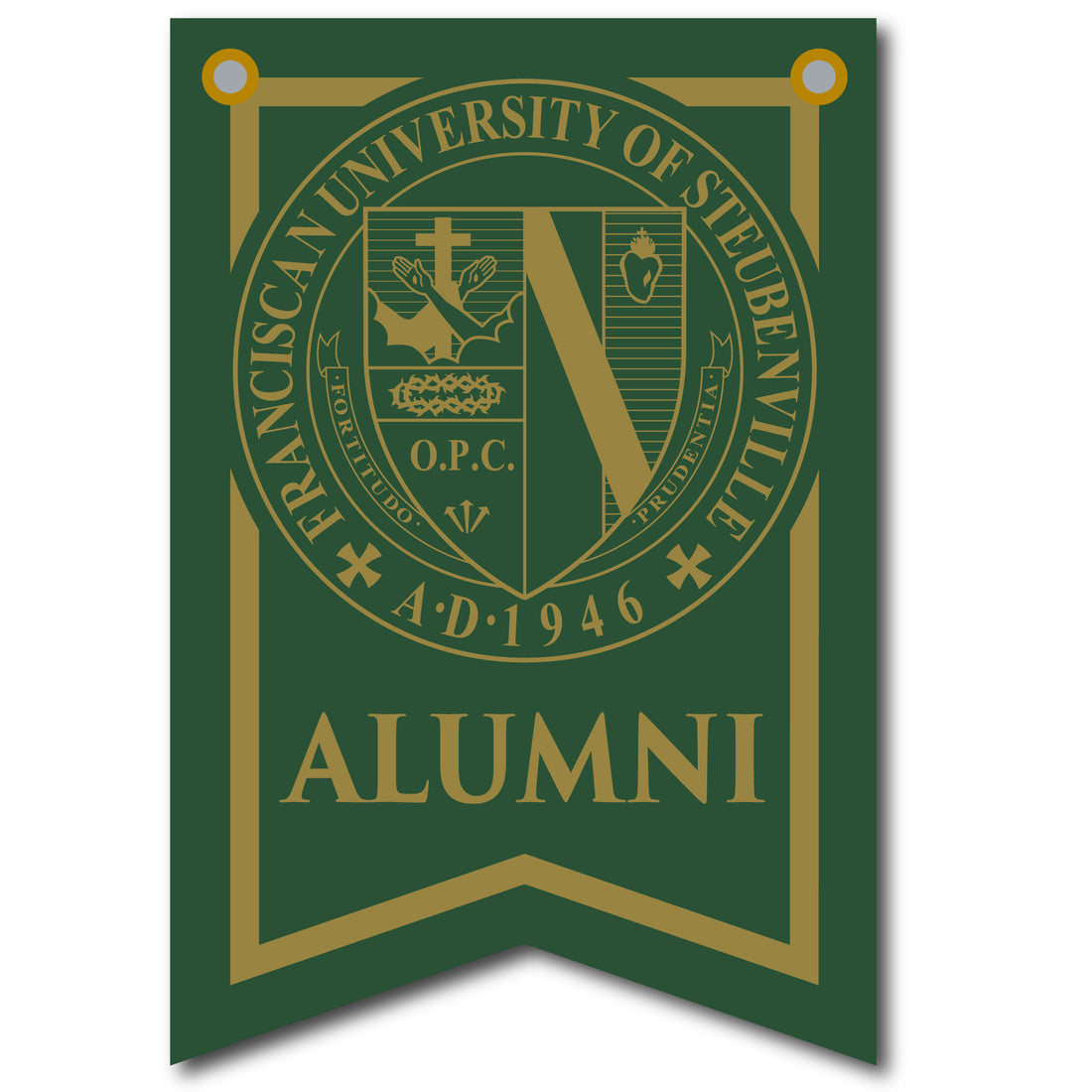 12" X 18" Dovetail Seal Alumni Banner| Dark Green