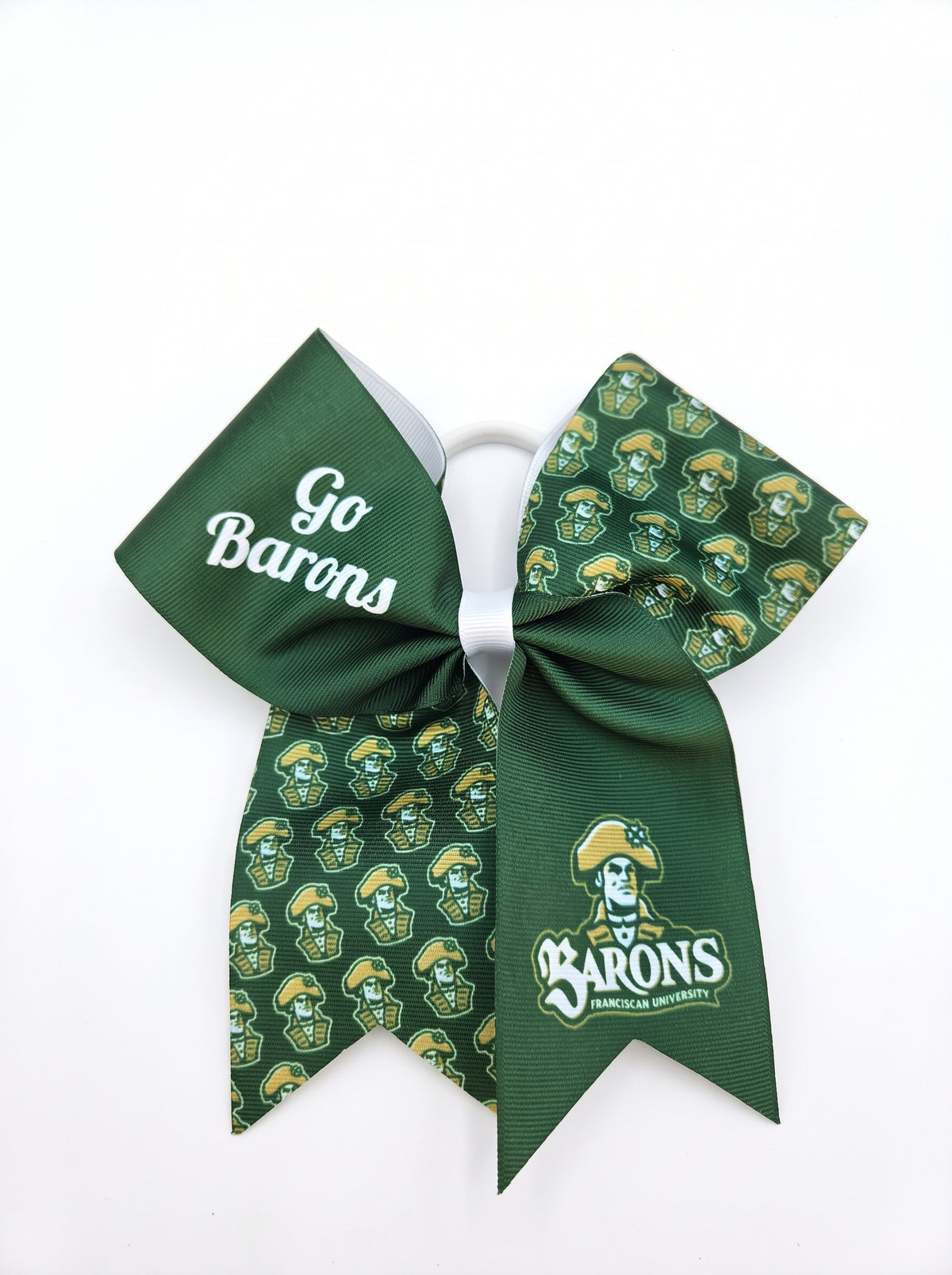 Cheer Ribbon Barrette | Green/Vegas Gold