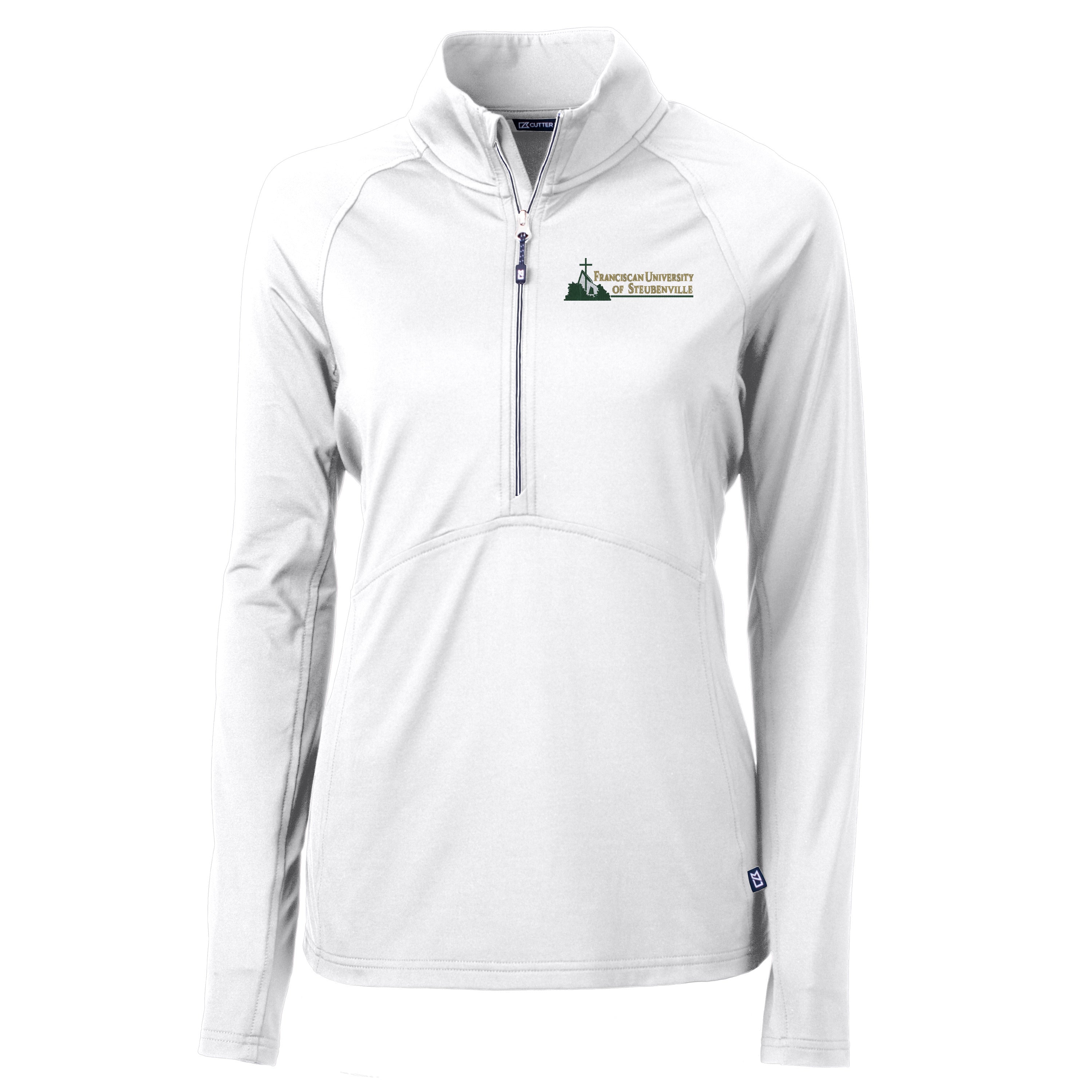 Adapt Eco Knit Stretch Recycled Womens Half Zip Pullover | White