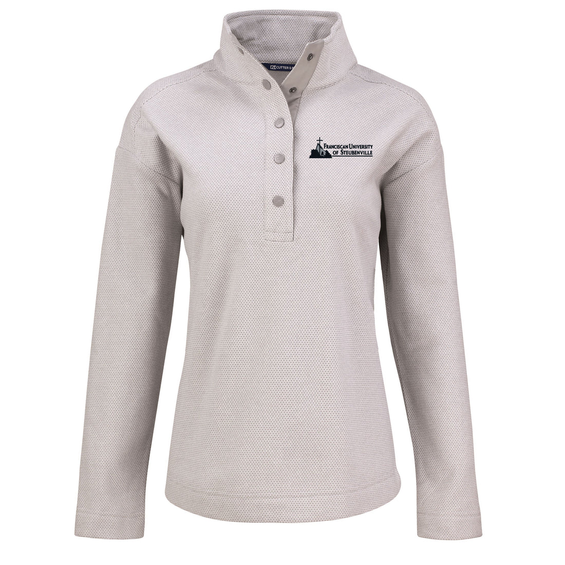 Hunts Point Eco Textured Fleece Recycled Womens Snap Pullover | Polished