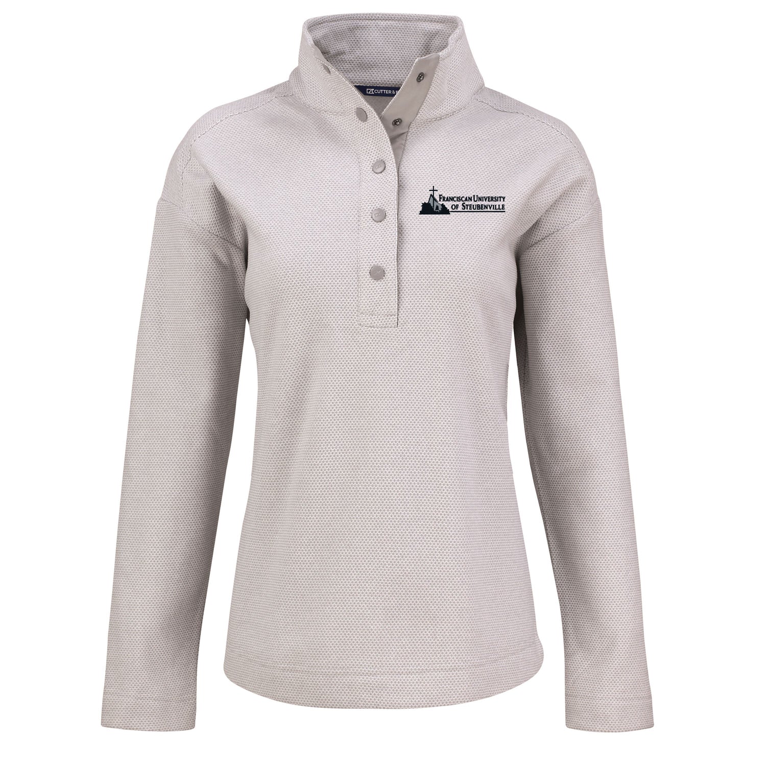 Hunts Point Eco Textured Fleece Recycled Womens Snap Pullover | Polished
