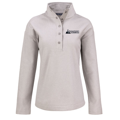 Hunts Point Eco Textured Fleece Recycled Womens Snap Pullover | Polished