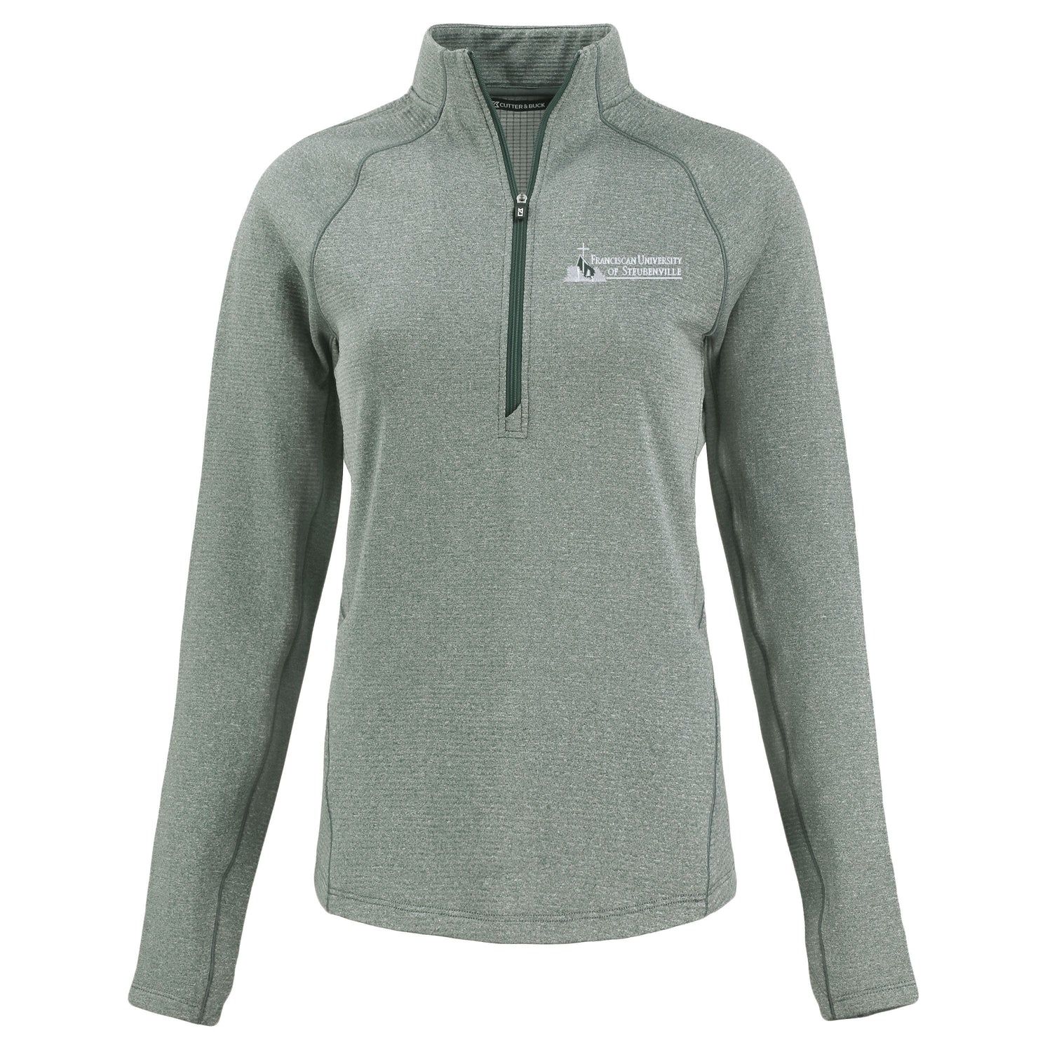 Peshastin Eco Fleece Recycled Womens Half Zip Pullover | Hunter Heather