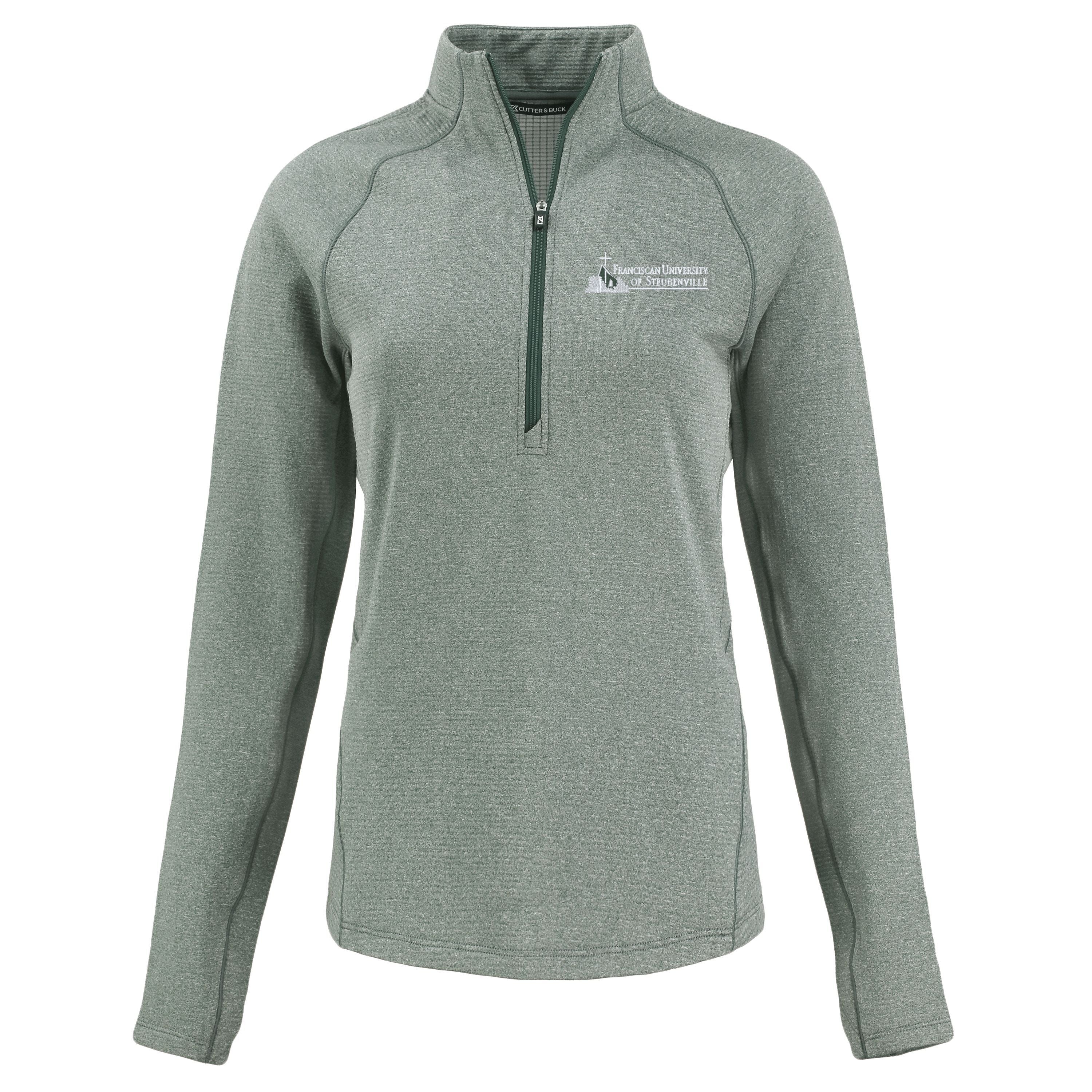 Peshastin Eco Fleece Recycled Womens Half Zip Pullover | Hunter Heather