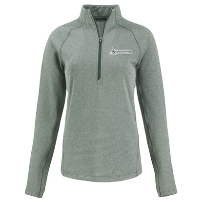 Peshastin Eco Fleece Recycled Womens Half Zip Pullover | Hunter Heather