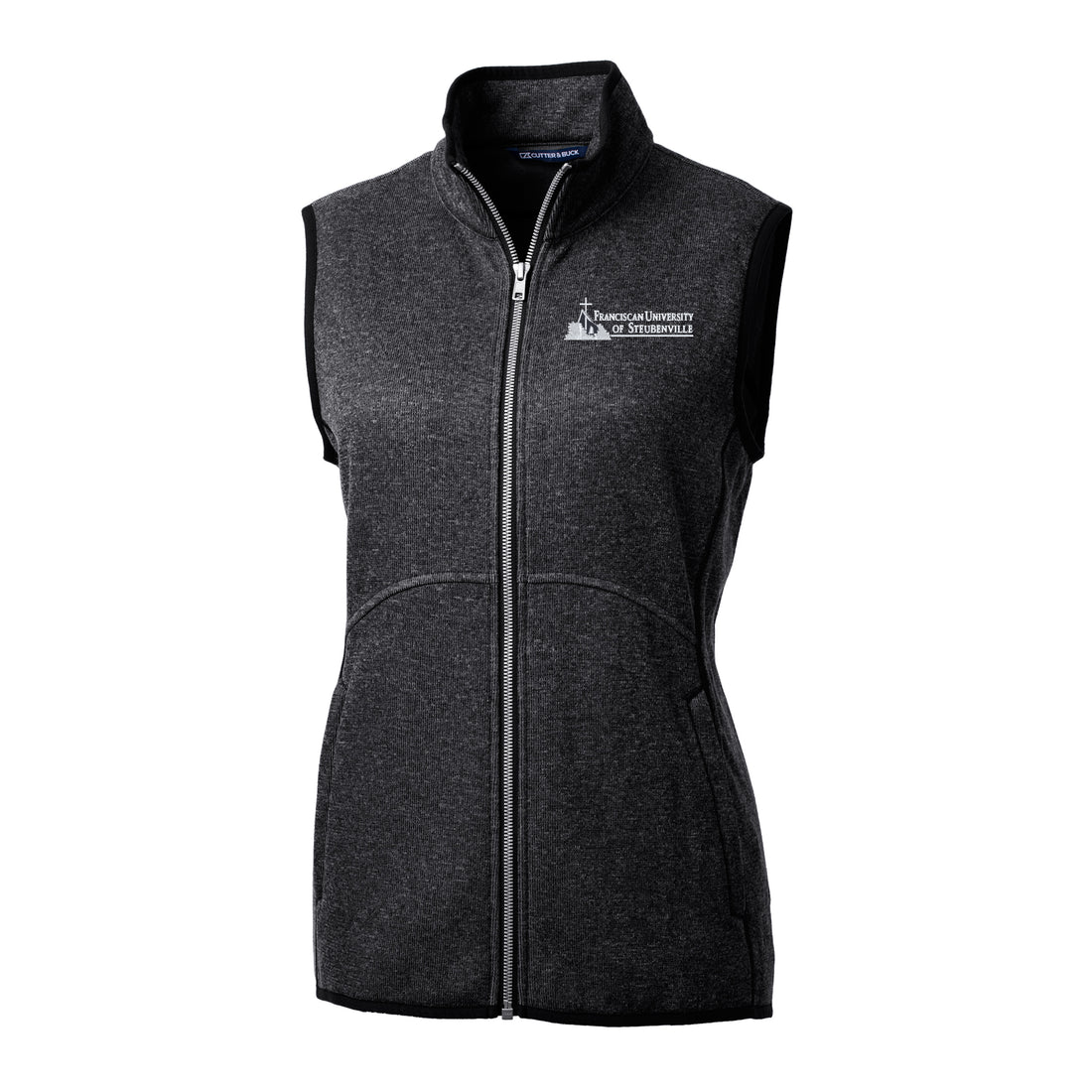 Mainsail Sweater Knit Womens Full Zip Vest | Black Heather