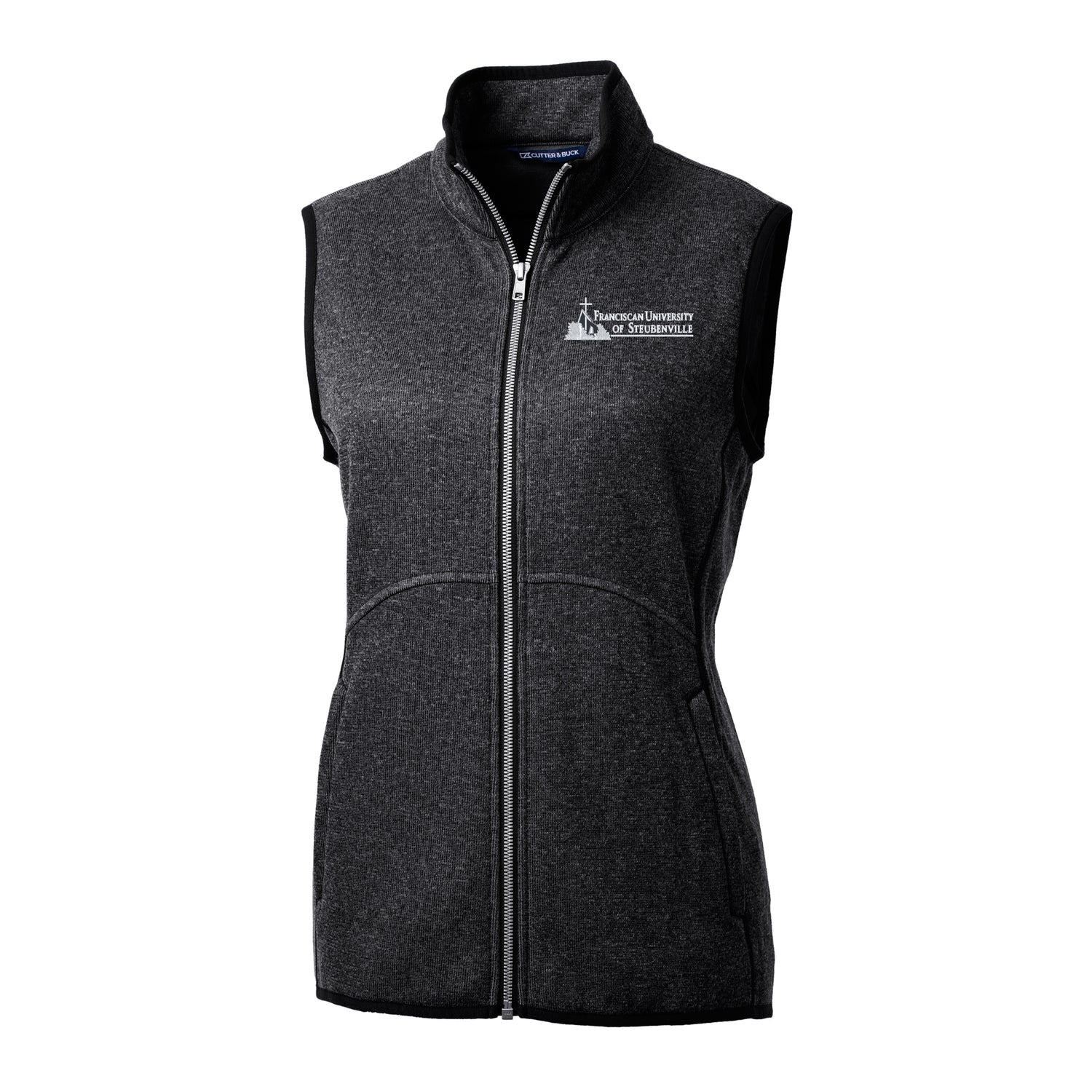 Mainsail Sweater Knit Womens Full Zip Vest | Black Heather