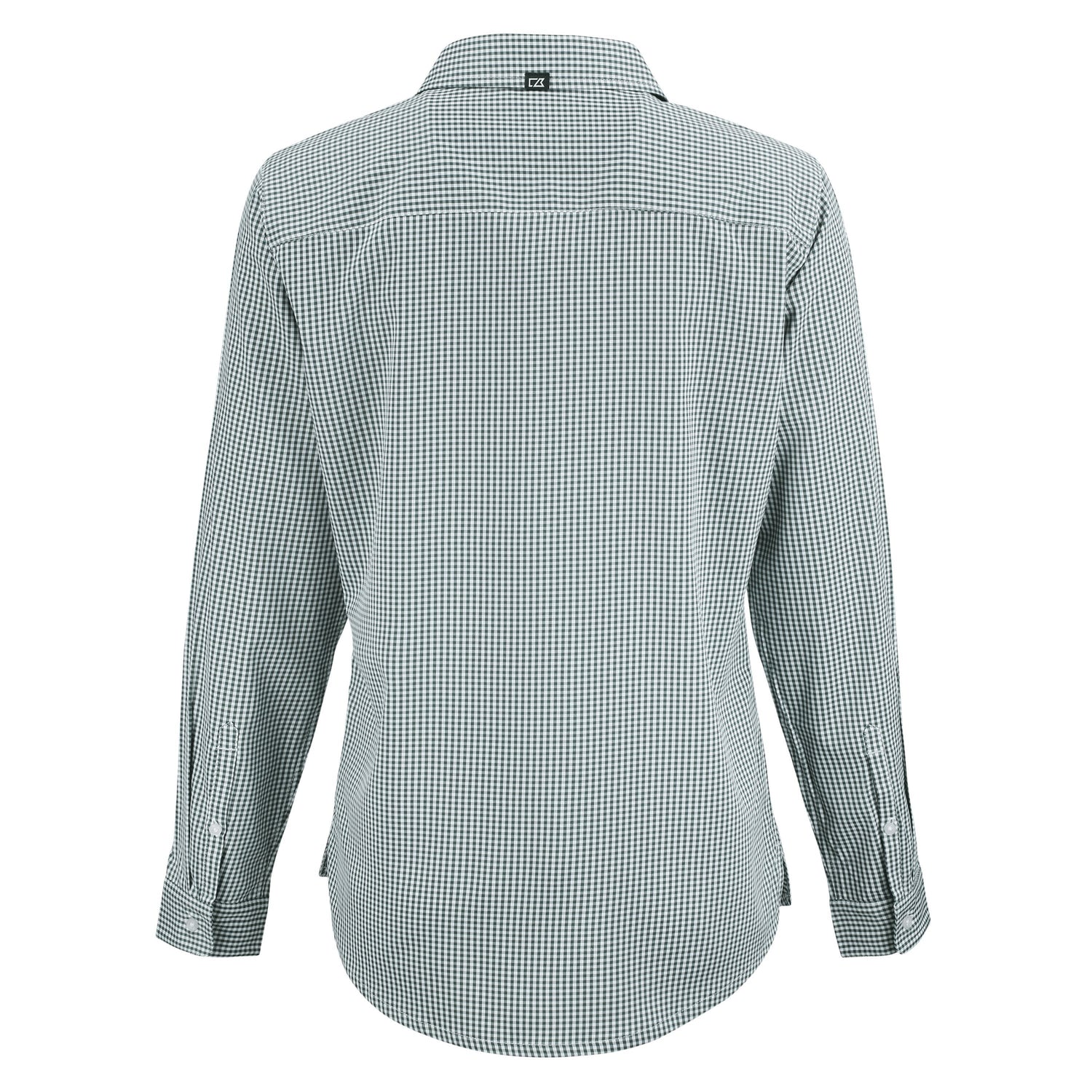 Skyline Eco Gingham Womens Long Sleeve Dress Shirt | Hunter/White