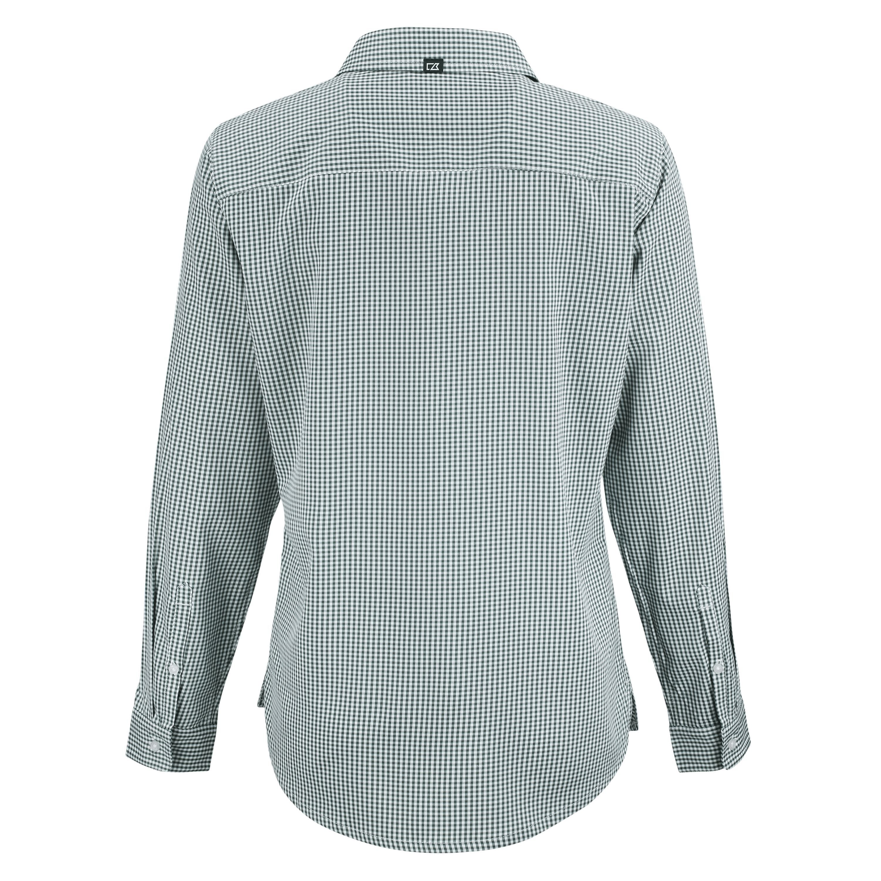 Skyline Eco Gingham Womens Long Sleeve Dress Shirt | Hunter/White