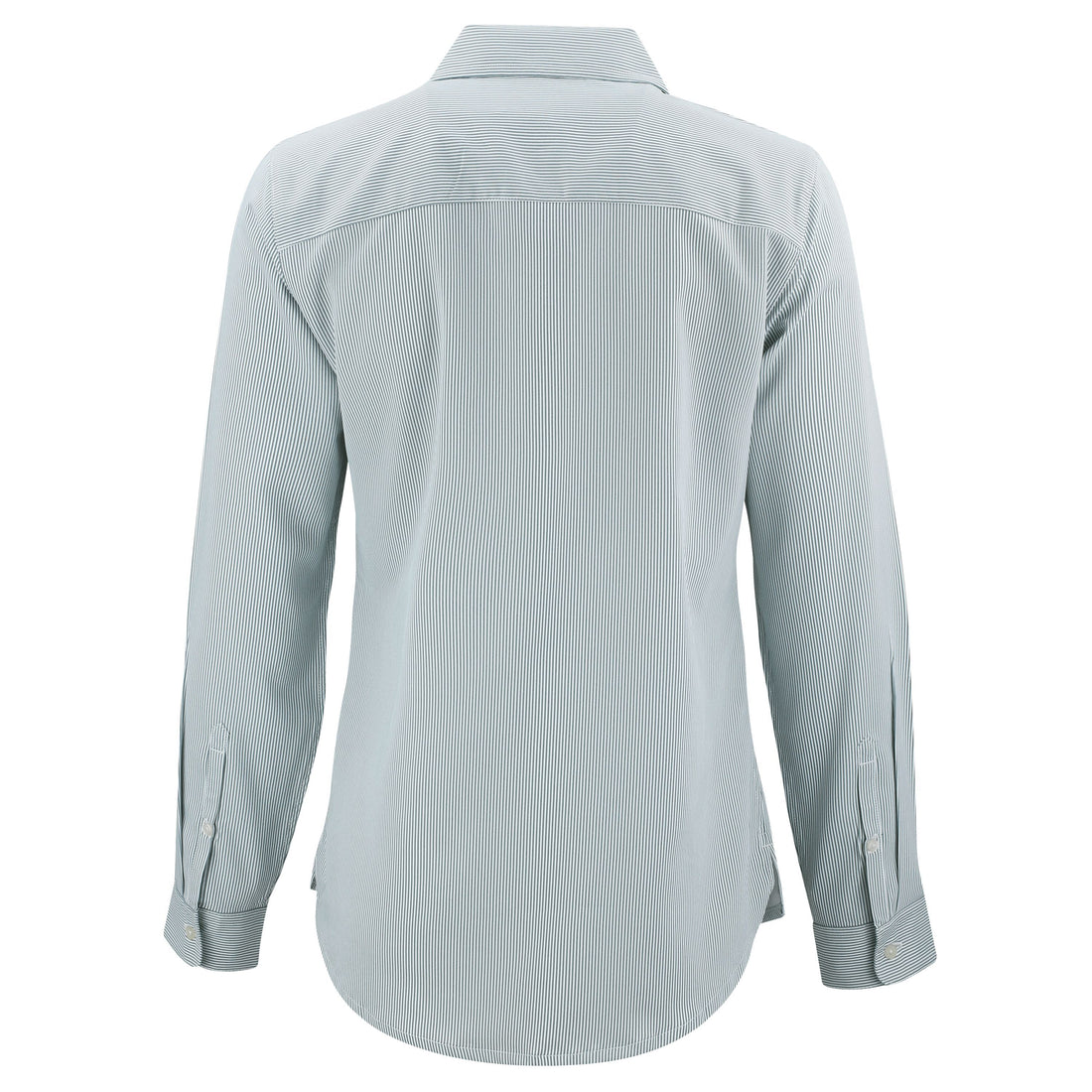 Skyline Eco Pinstripe Womens Long Sleeve Dress Shirt | Hunter/White