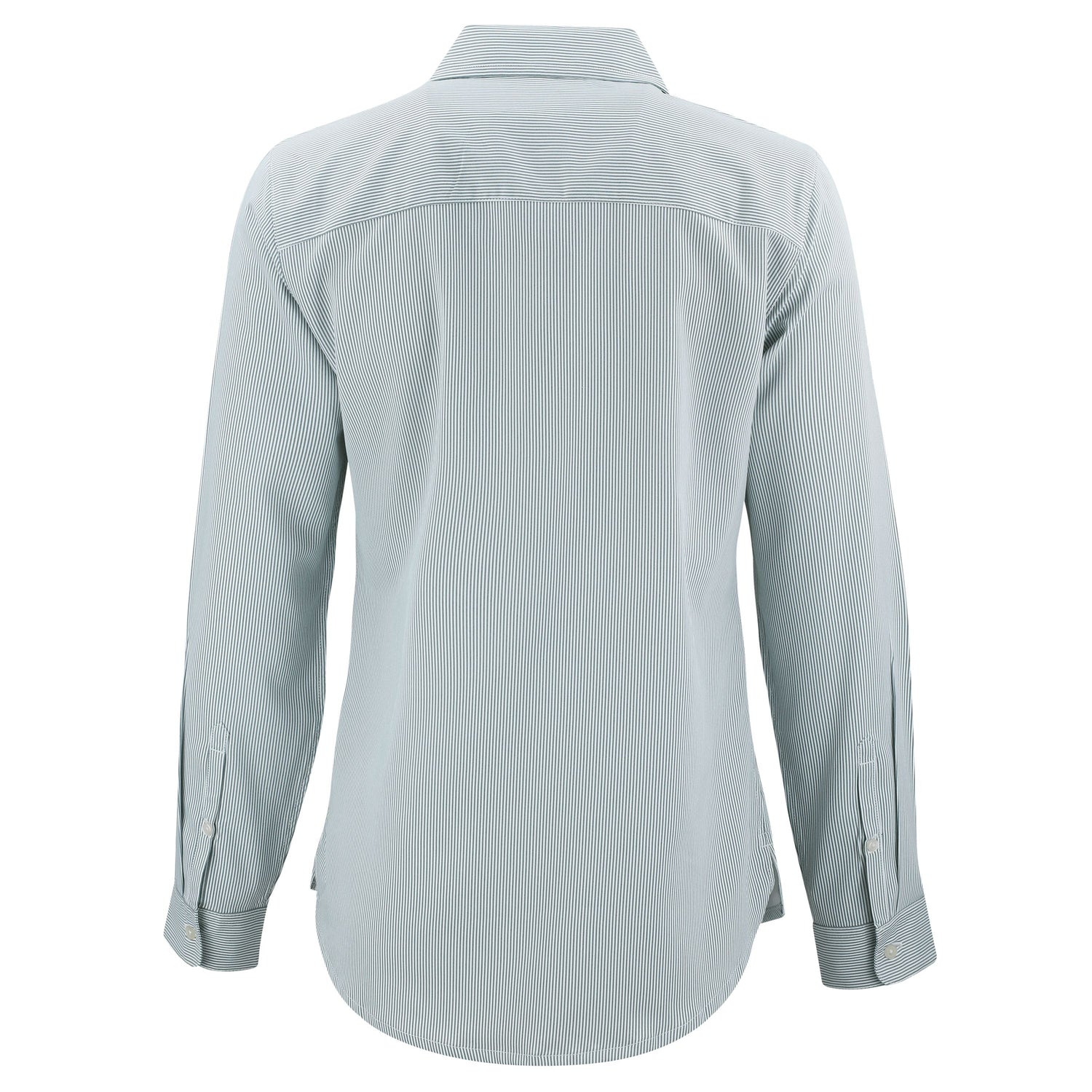 Skyline Eco Pinstripe Womens Long Sleeve Dress Shirt | Hunter/White
