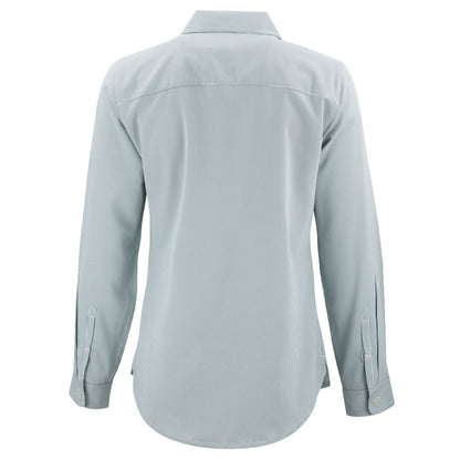 Skyline Eco Pinstripe Womens Long Sleeve Dress Shirt | Hunter/White