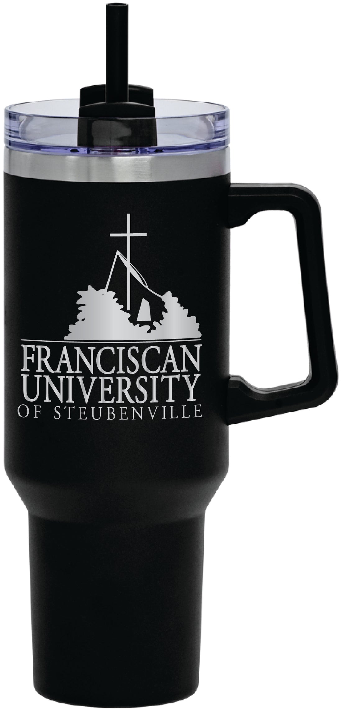 40 Oz. Powder Coated Stainless Steel Travel Mug | Black